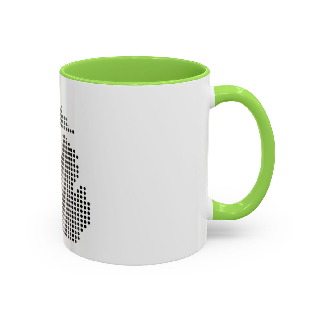 Michigan Dot Map Mug — Modern Minimalist Michigan State Coffee Cup (11oz/15oz)