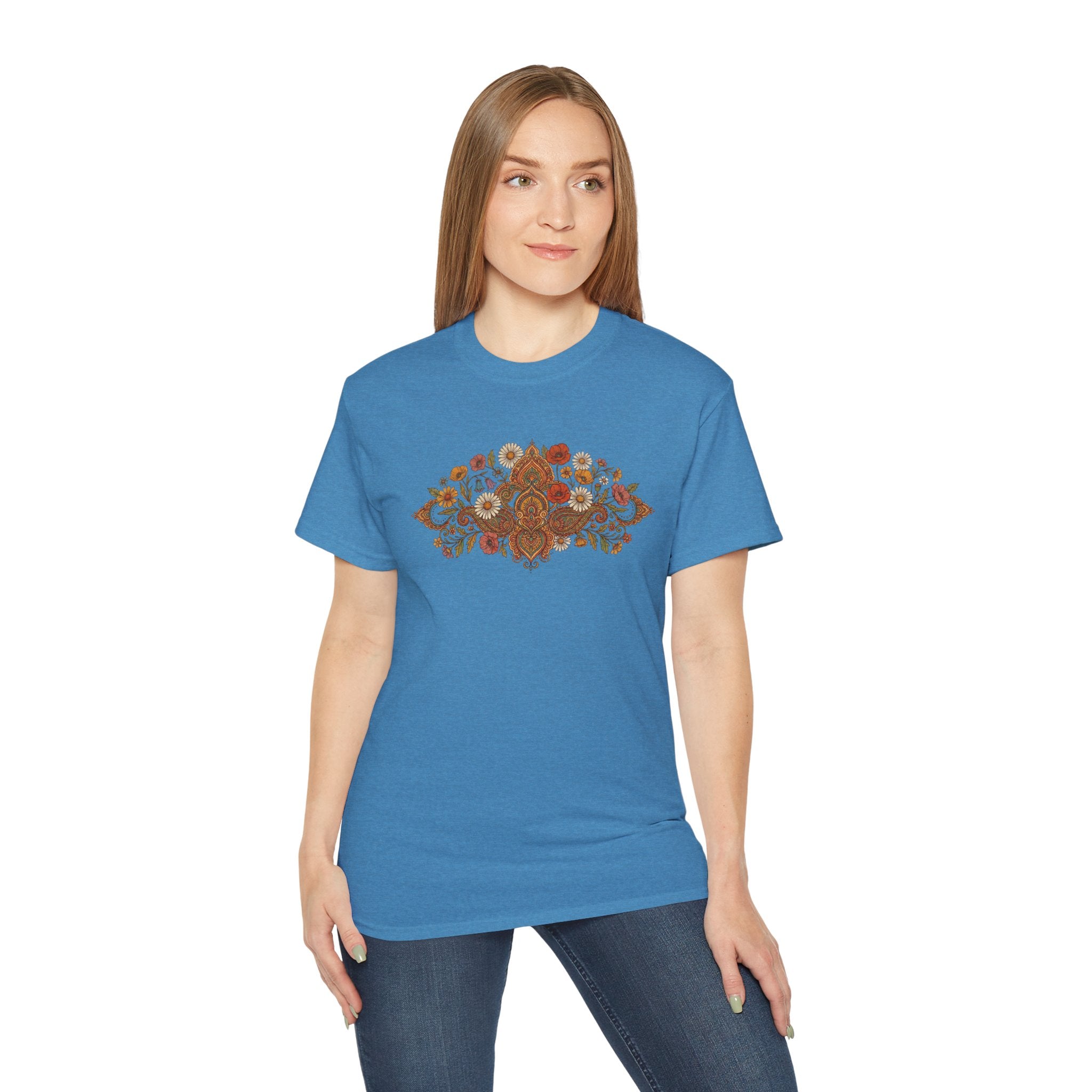 Retro Floral Tee — Vintage Brown Flower Bouquet Graphic