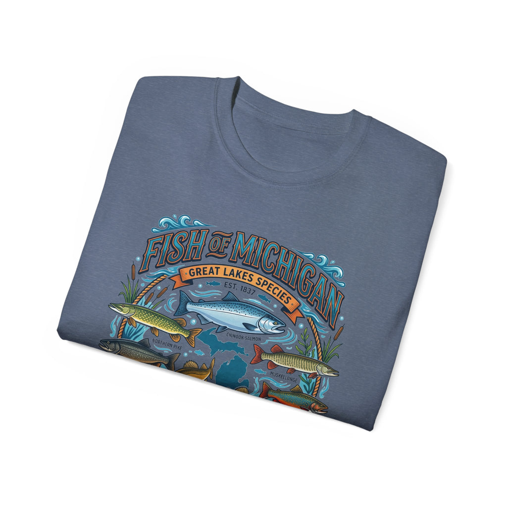 Michigan Fishing Species Tee — Freshwater Treasures Graphic T-Shirt