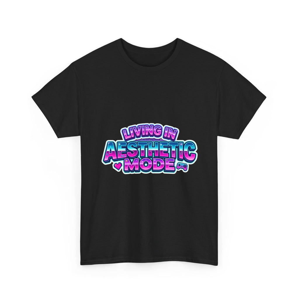Living in Aesthetic Mode T-Shirt - Retro Design Slogan T-shirt