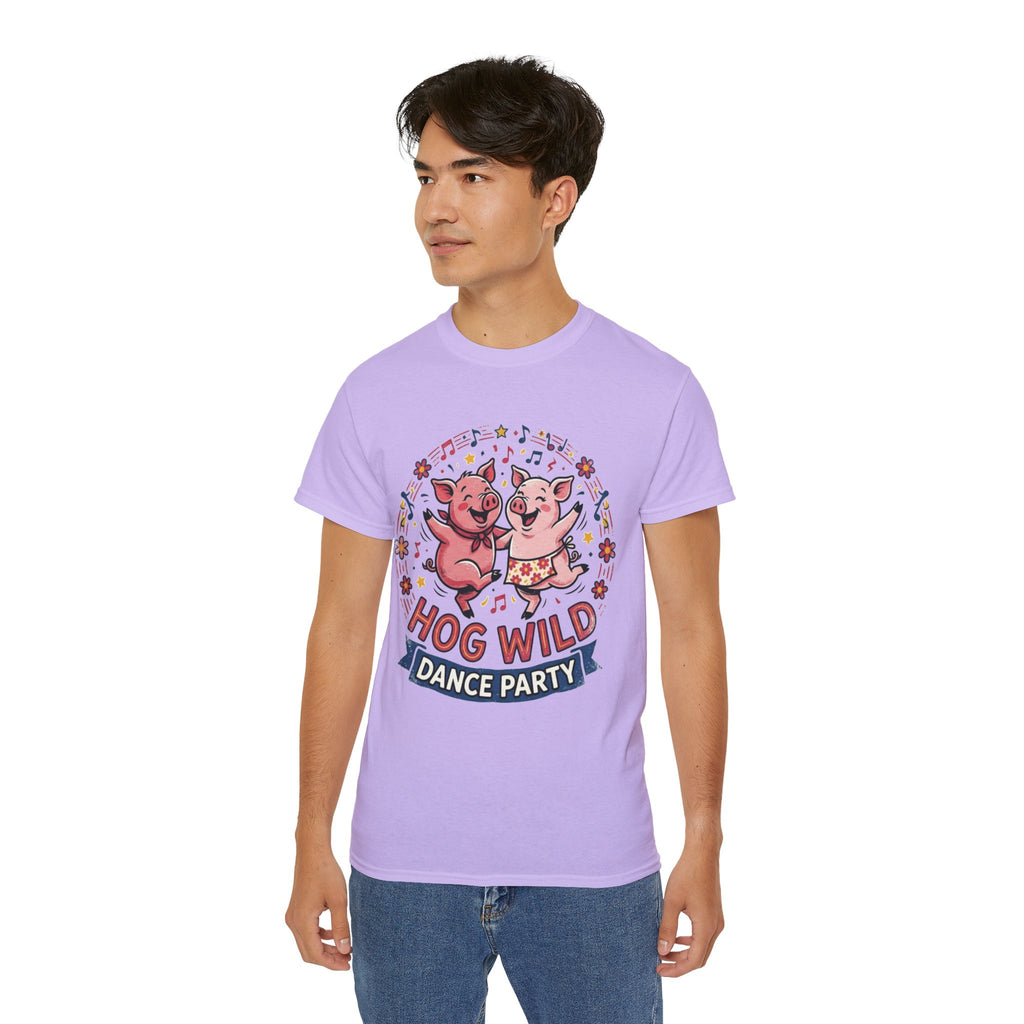 Hog Wild Dance Party Tee — Cute Dancing Pigs Graphic T-Shirt