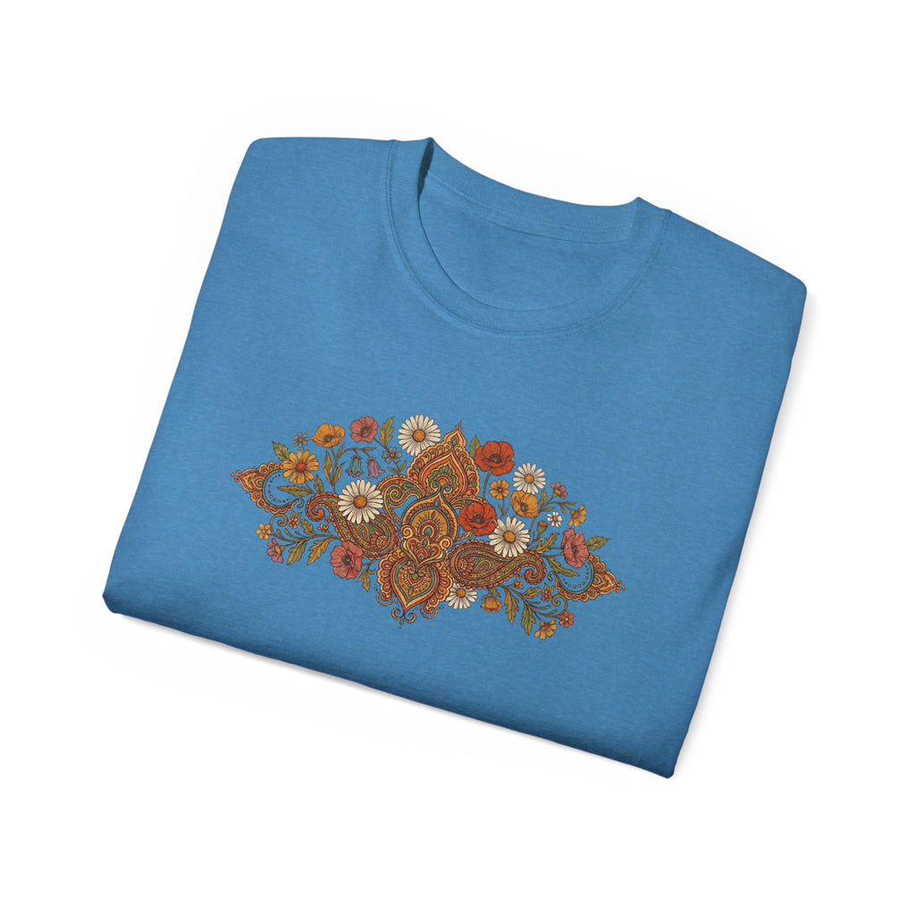 Retro Floral Tee — Vintage Brown Flower Bouquet Graphic