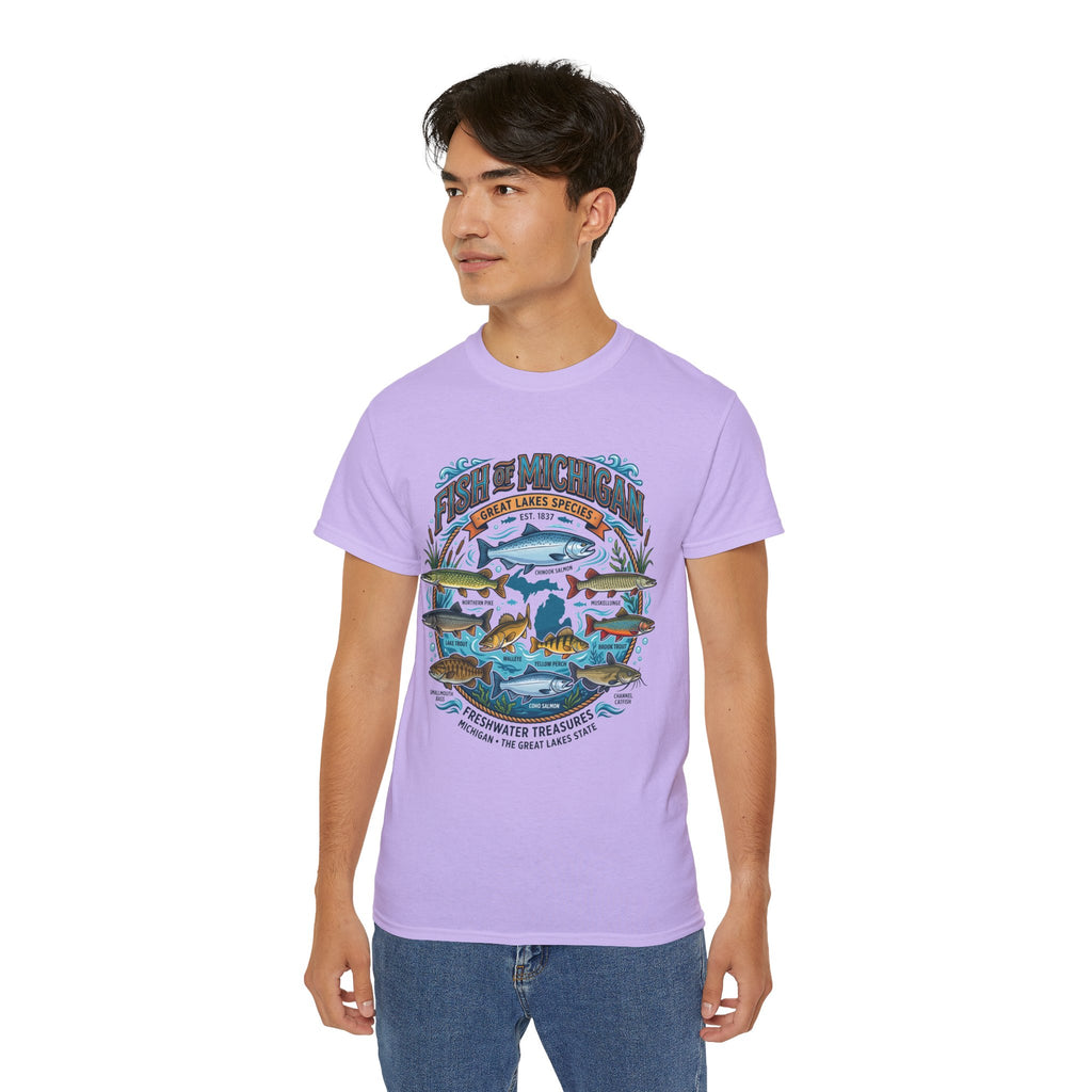 Michigan Fishing Species Tee — Freshwater Treasures Graphic T-Shirt