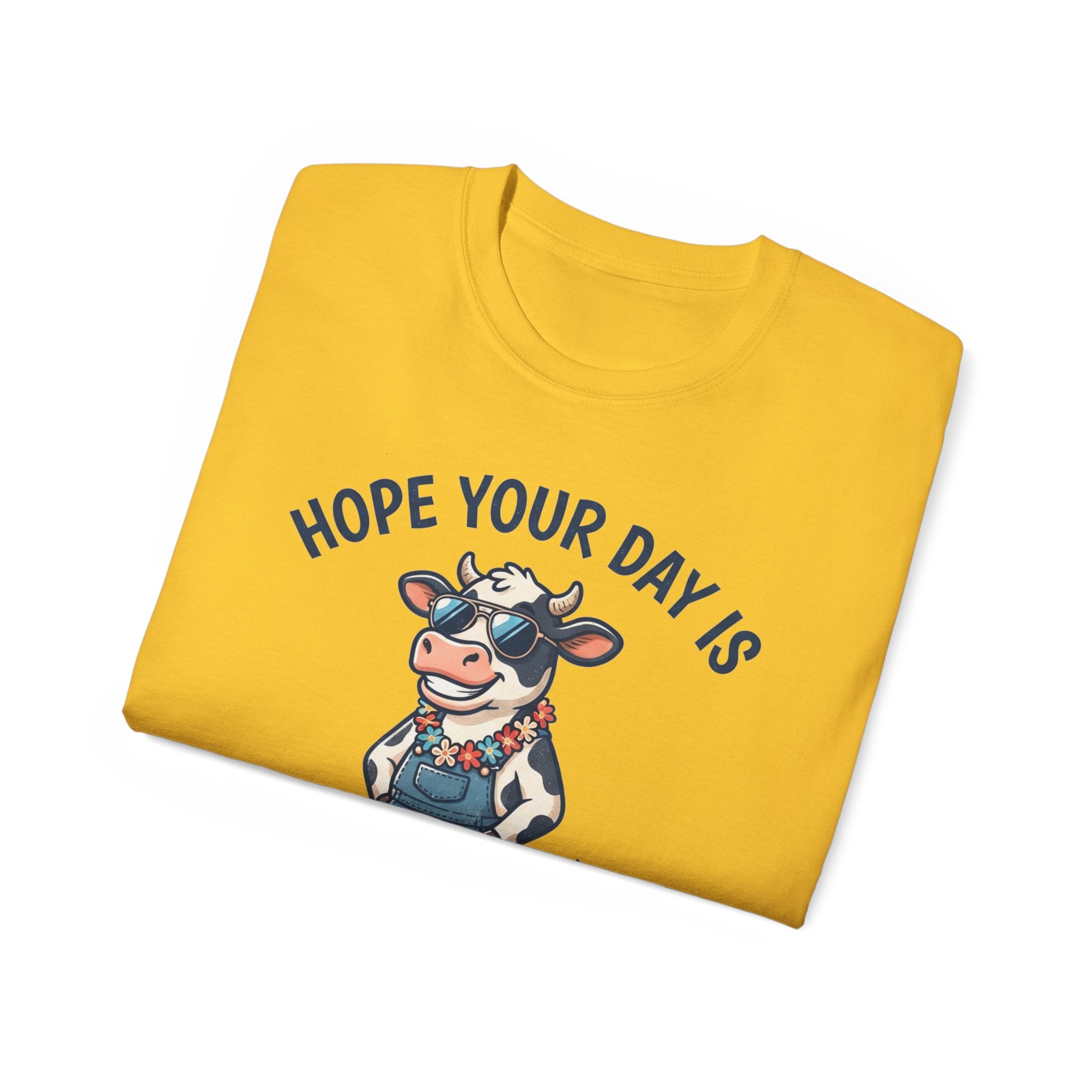 Udderly Cool Cow Graphic Tee — "Hope Your Day Is Udderly Cool" Funny Farm T-Shirt