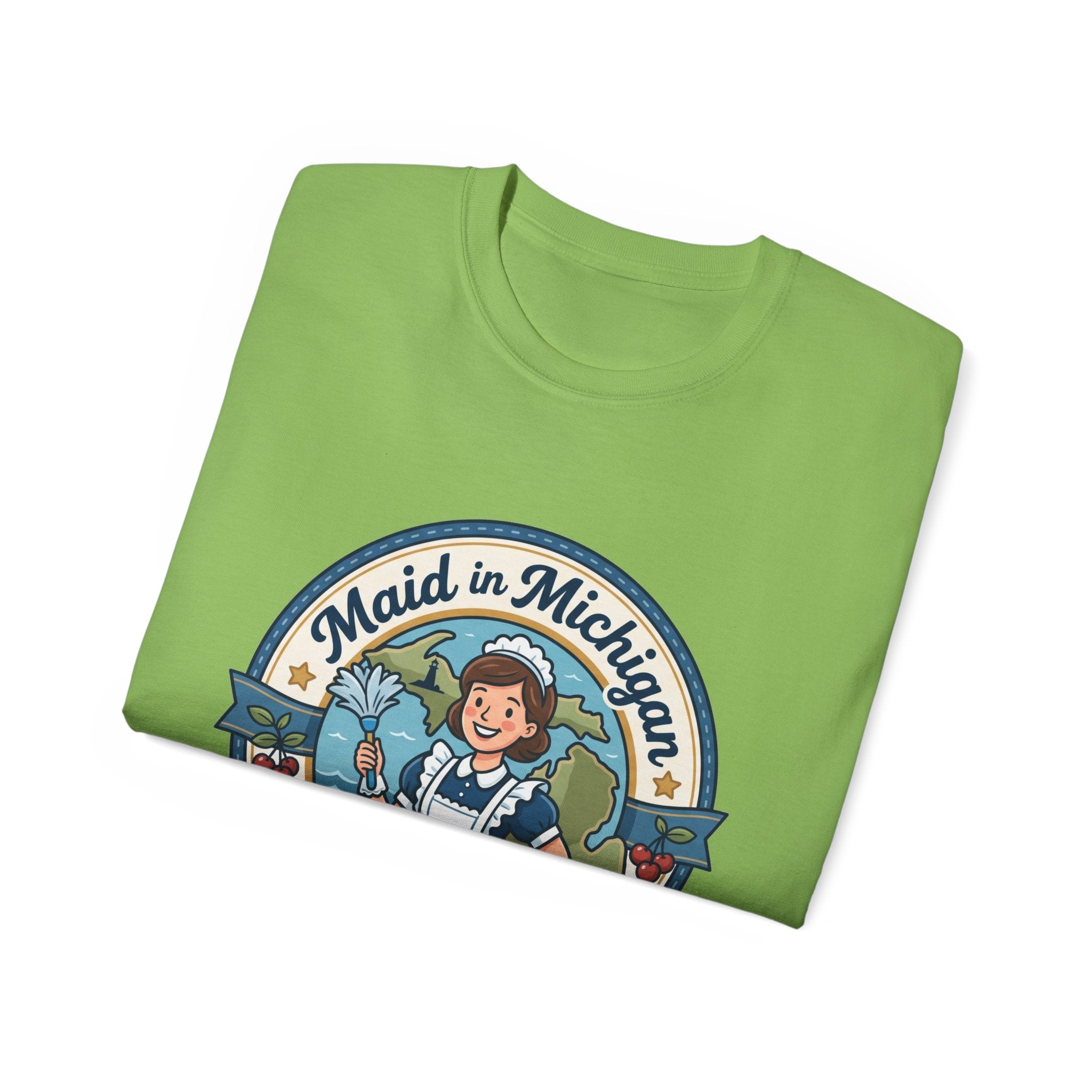 Maid in Michigan T-Shirt — Vintage Housekeeping Logo Tee