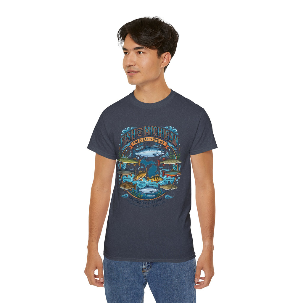 Michigan Fishing Species Tee — Freshwater Treasures Graphic T-Shirt