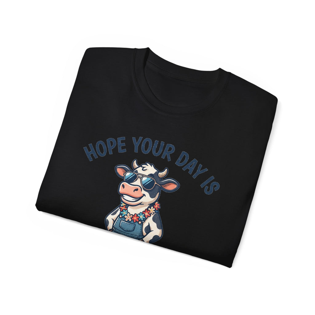 Udderly Cool Cow Graphic Tee — "Hope Your Day Is Udderly Cool" Funny Farm T-Shirt