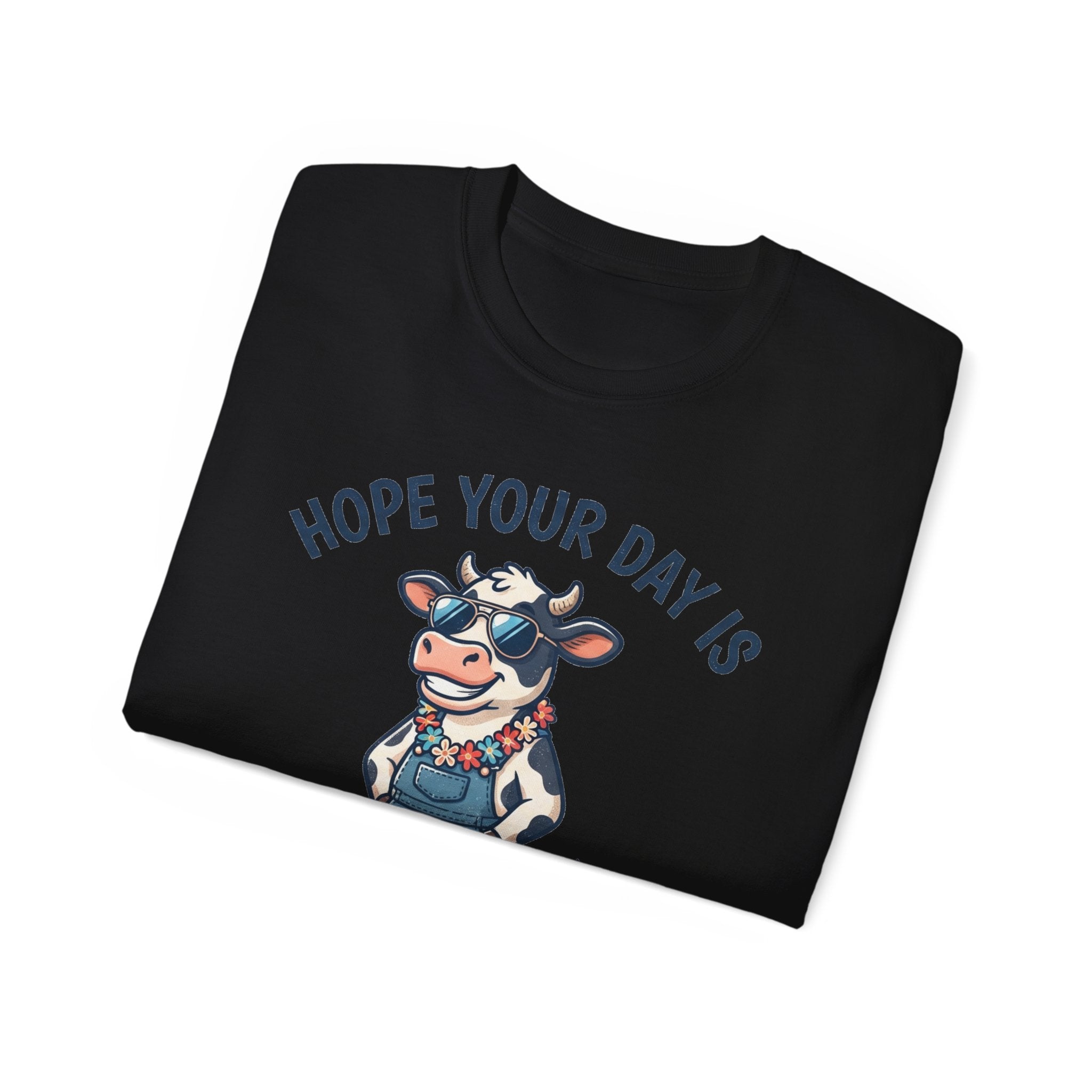 Udderly Cool Cow Graphic Tee — "Hope Your Day Is Udderly Cool" Funny Farm T-Shirt