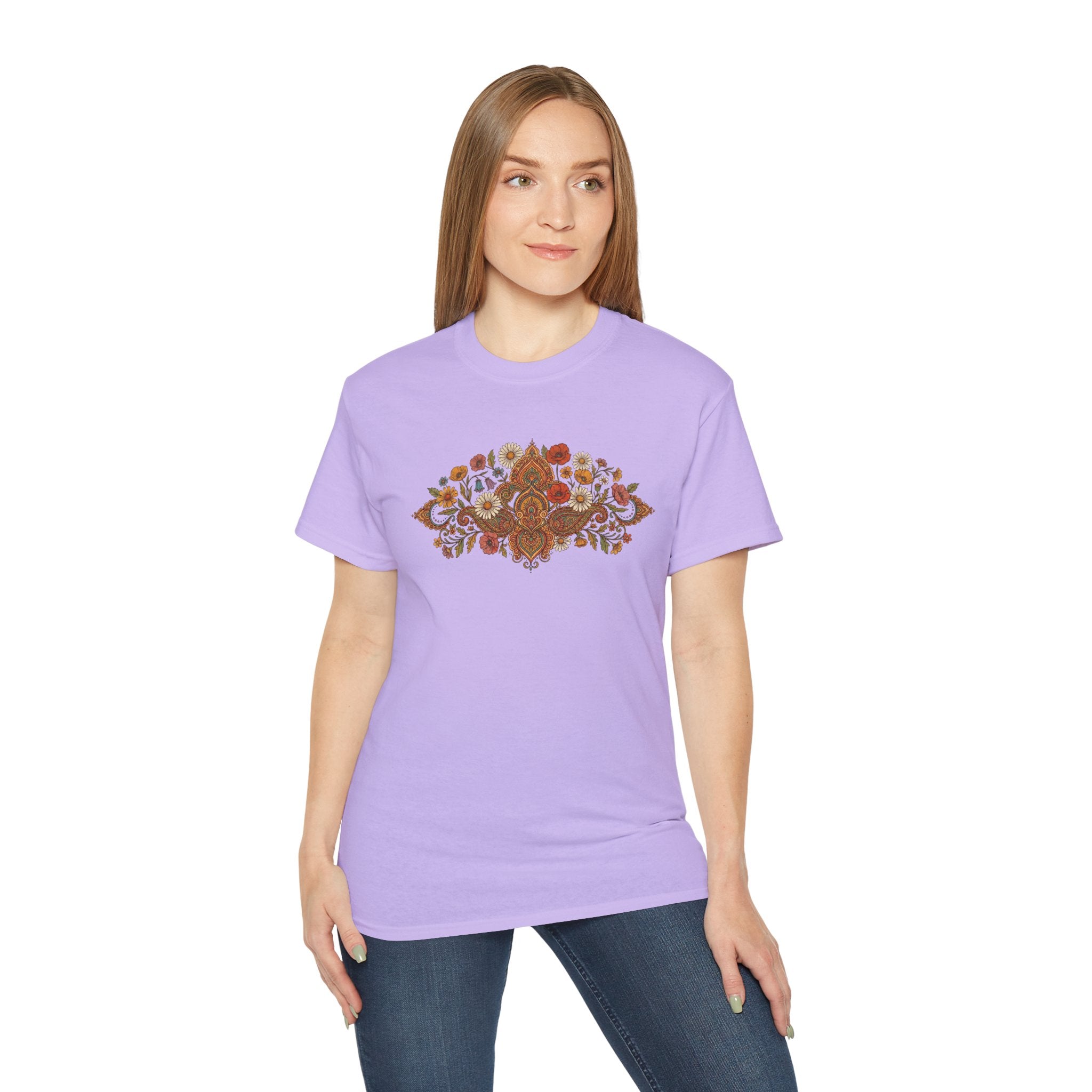 Retro Floral Tee — Vintage Brown Flower Bouquet Graphic