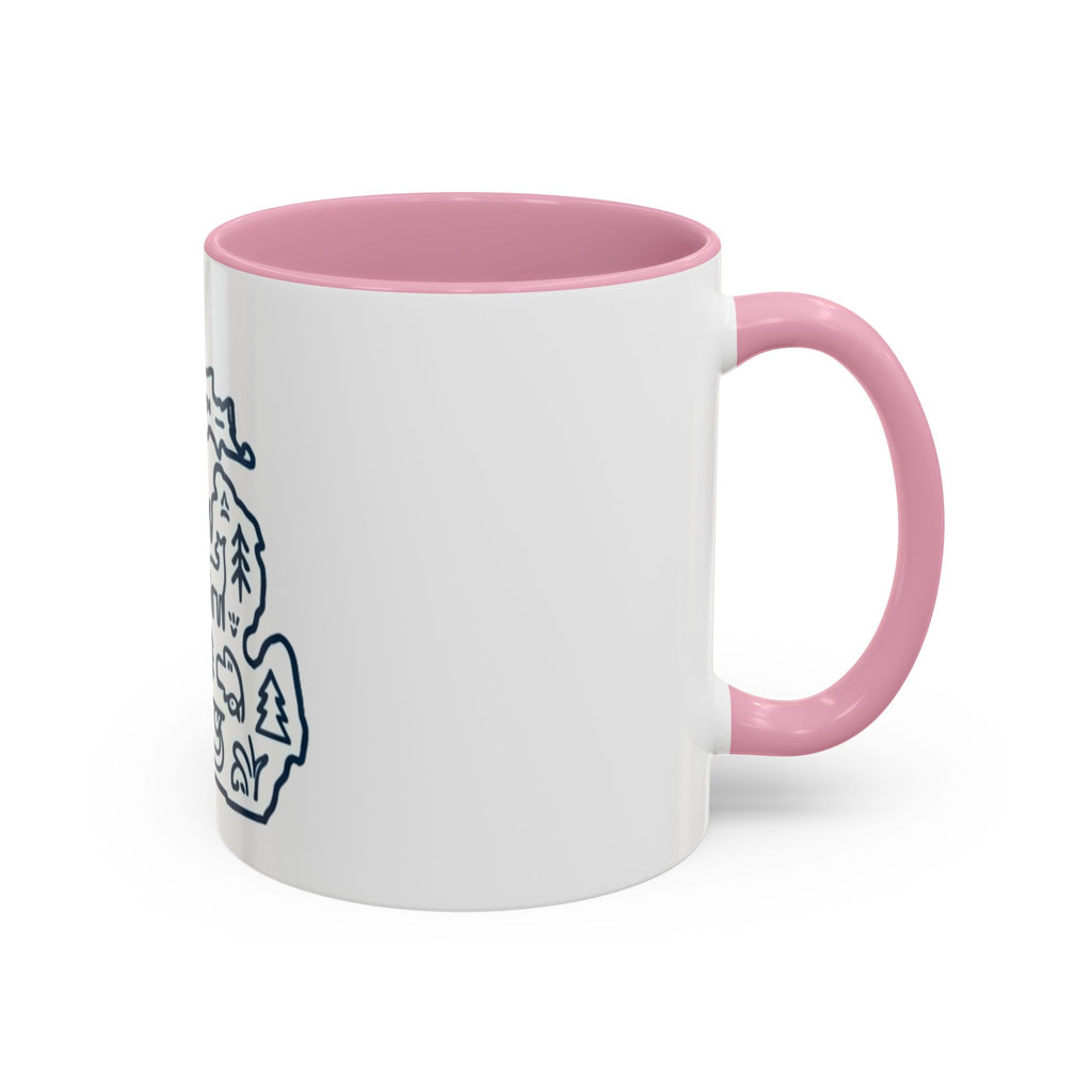 Michigan Outline Mug with UP & Outdoor Icons – Great Lakes State Coffee Cup (11oz/15oz)