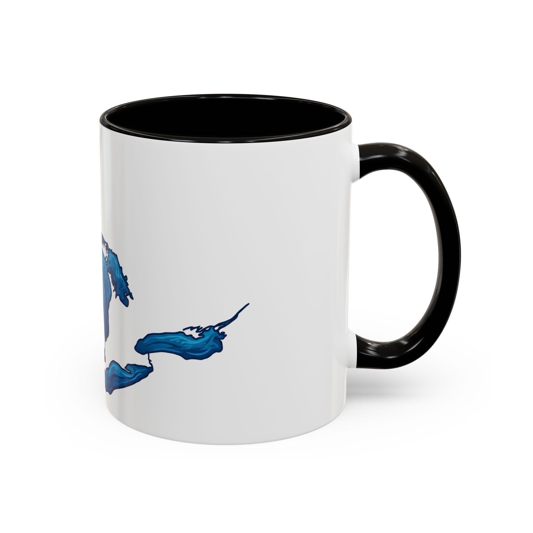 Great Lakes Blue Map Mug — Artistic Lake Michigan & Superior Coffee Cup (11oz/15oz)