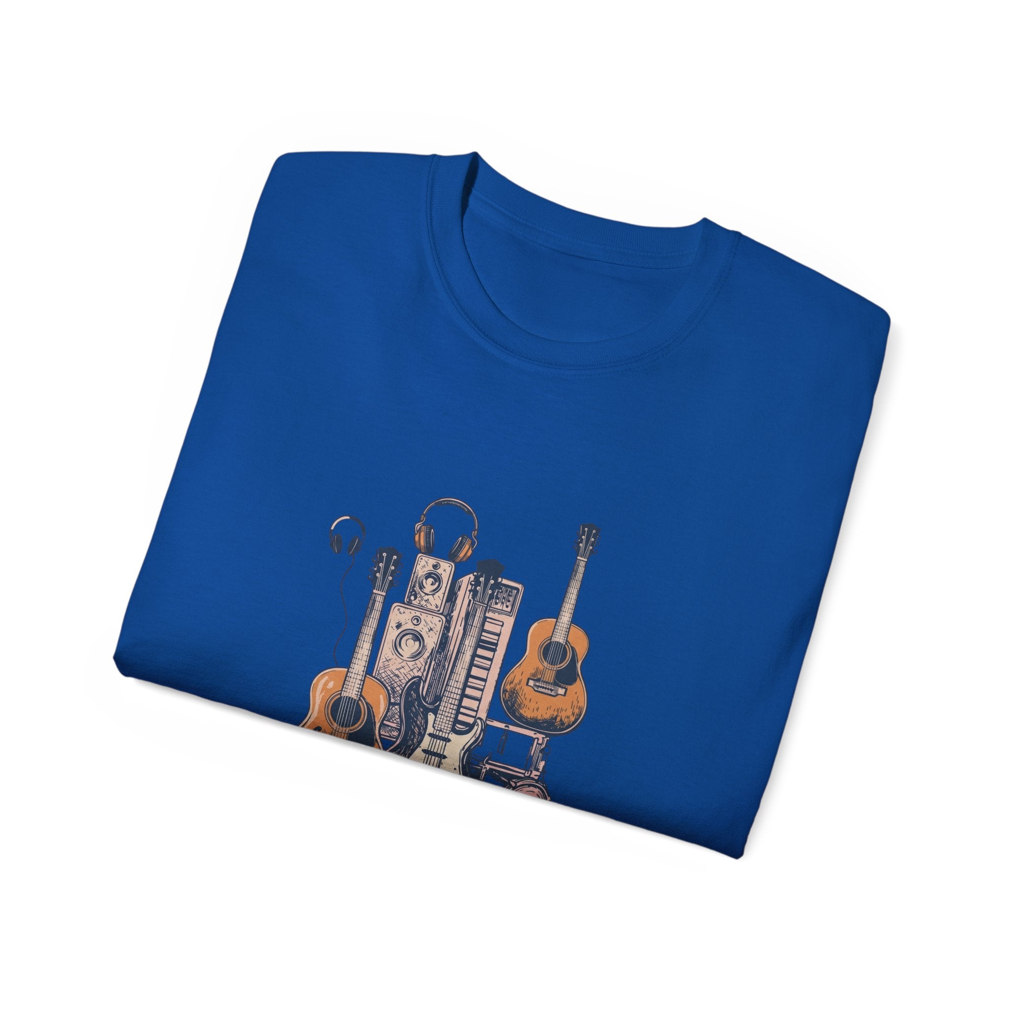 Acoustic Instrument Tee — Guitar, Ukulele & Headphones Graphic T-Shirt