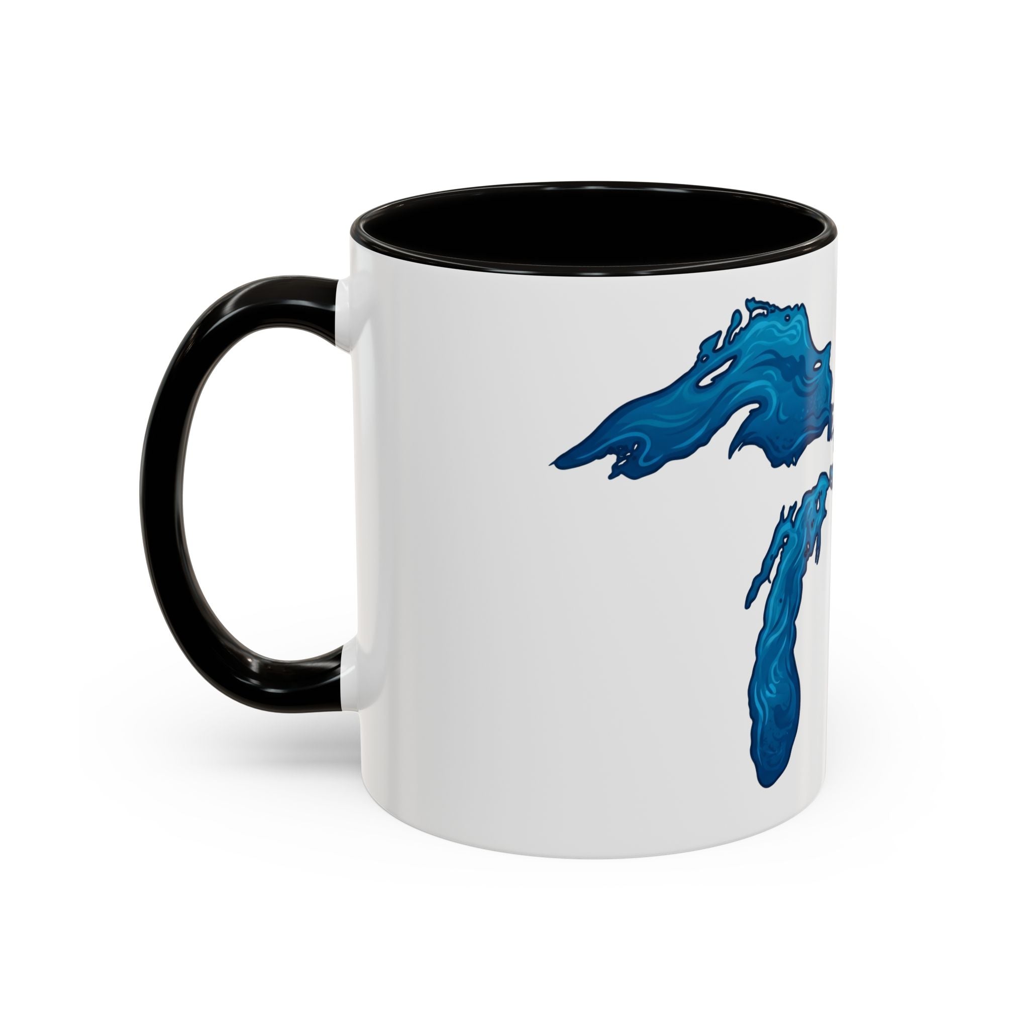 Great Lakes Blue Map Mug — Artistic Lake Michigan & Superior Coffee Cup (11oz/15oz)