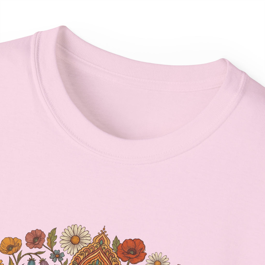 Retro Floral Tee — Vintage Brown Flower Bouquet Graphic