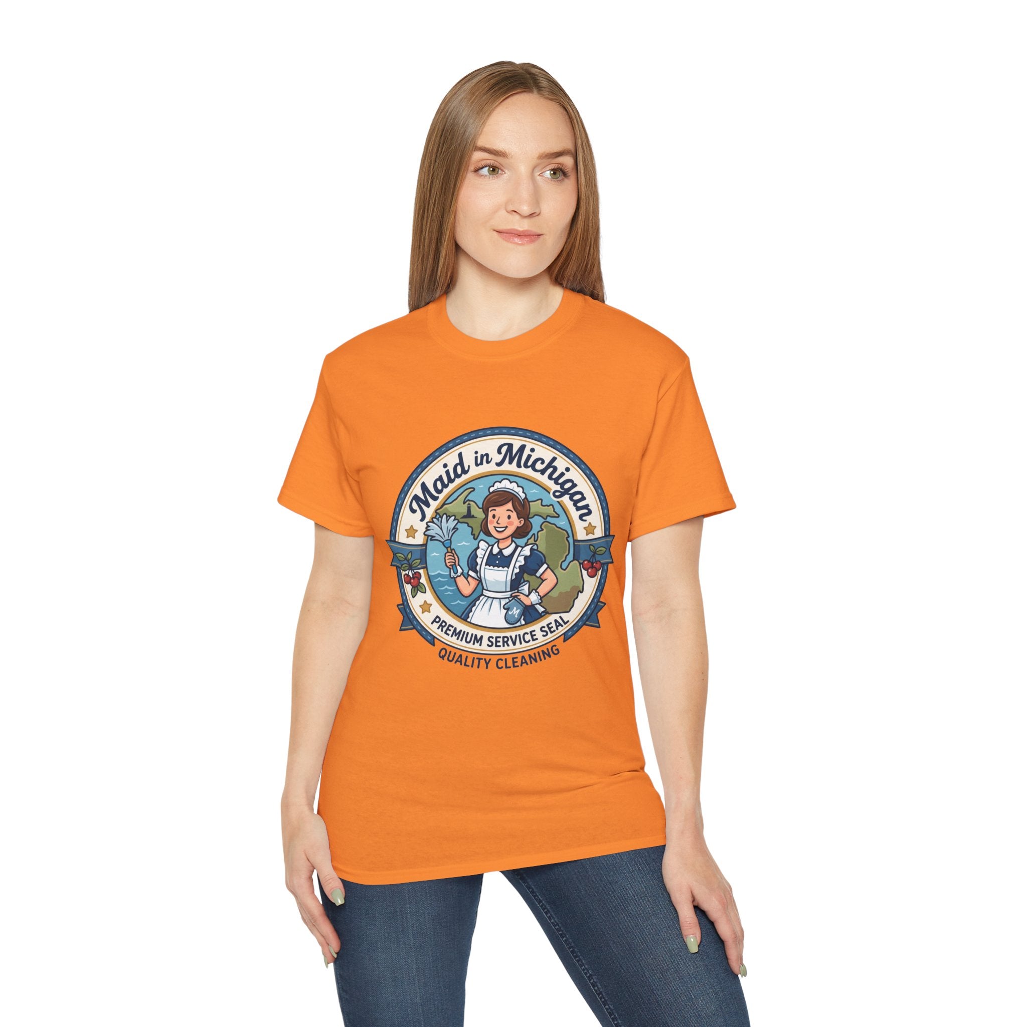 Maid in Michigan T-Shirt — Vintage Housekeeping Logo Tee