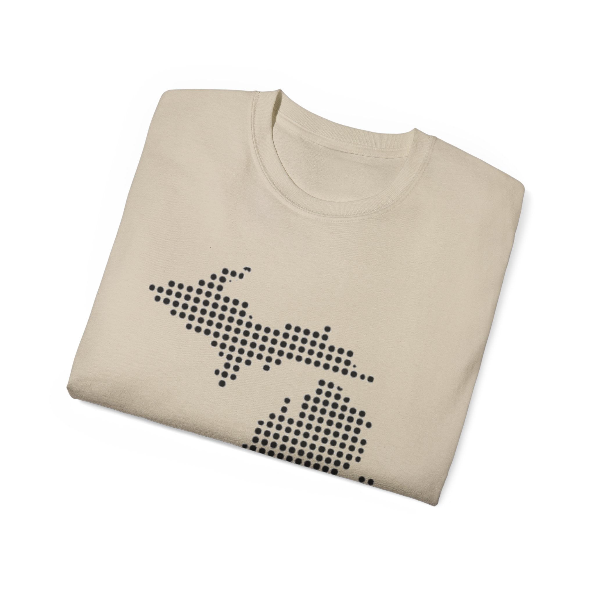 Michigan Dot Map T-Shirt — Minimal State Map Tee for Michiganders