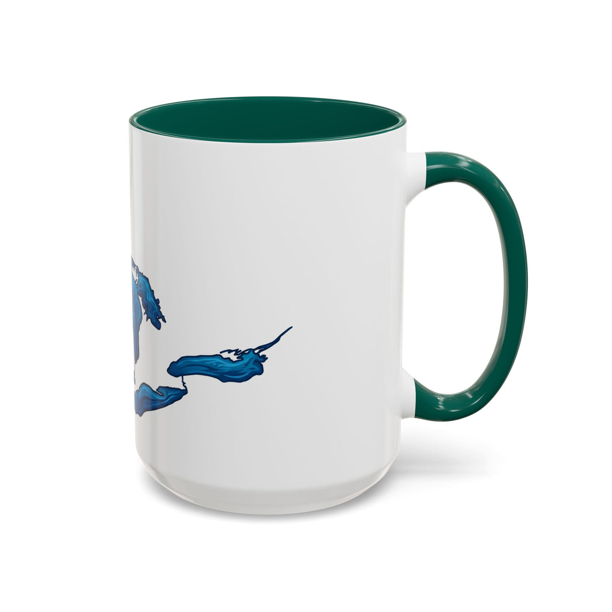 Great Lakes Blue Map Mug — Artistic Lake Michigan & Superior Coffee Cup (11oz/15oz)