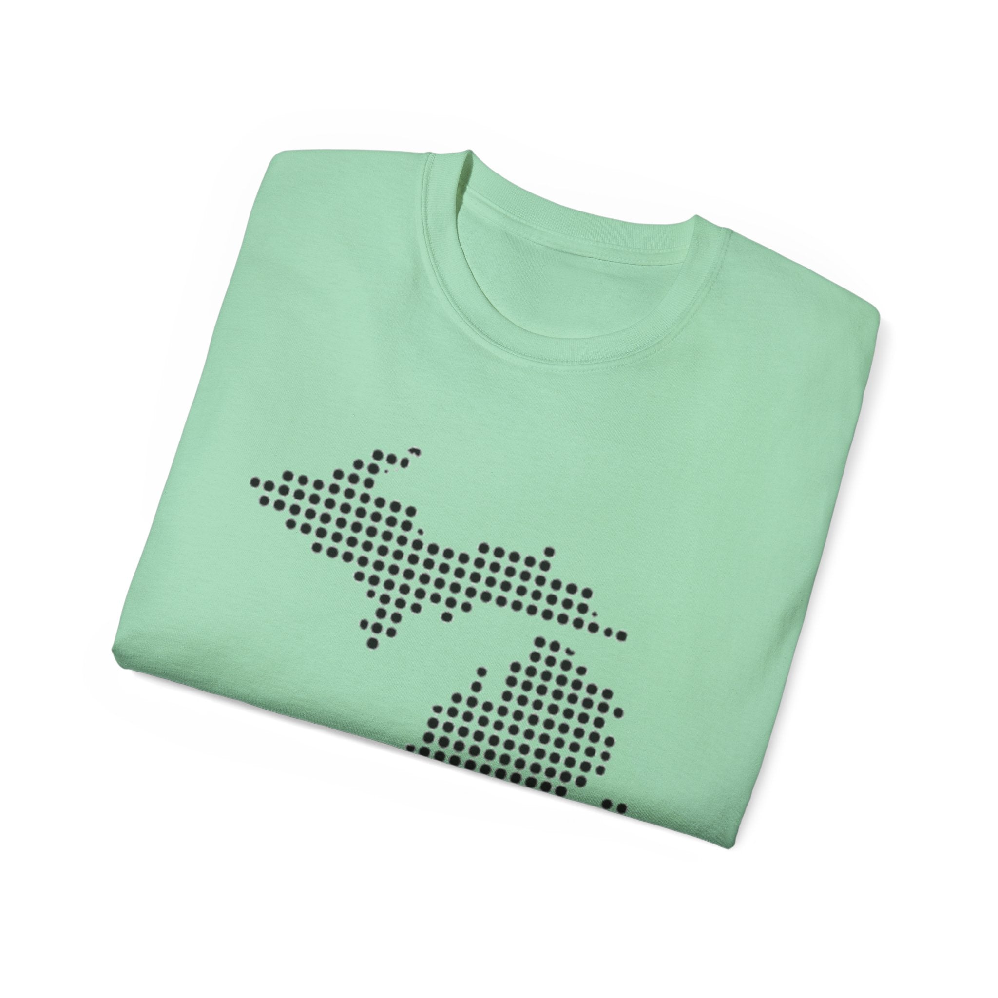 Michigan Dot Map T-Shirt — Minimal State Map Tee for Michiganders