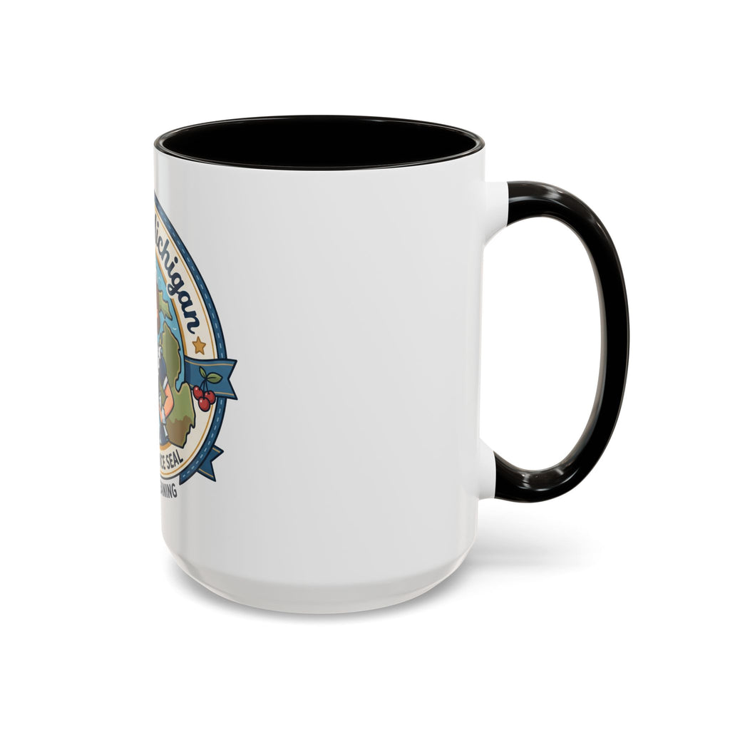 Maid in Michigan Coffee Mug — Retro Housekeeper Logo (11oz/15oz)