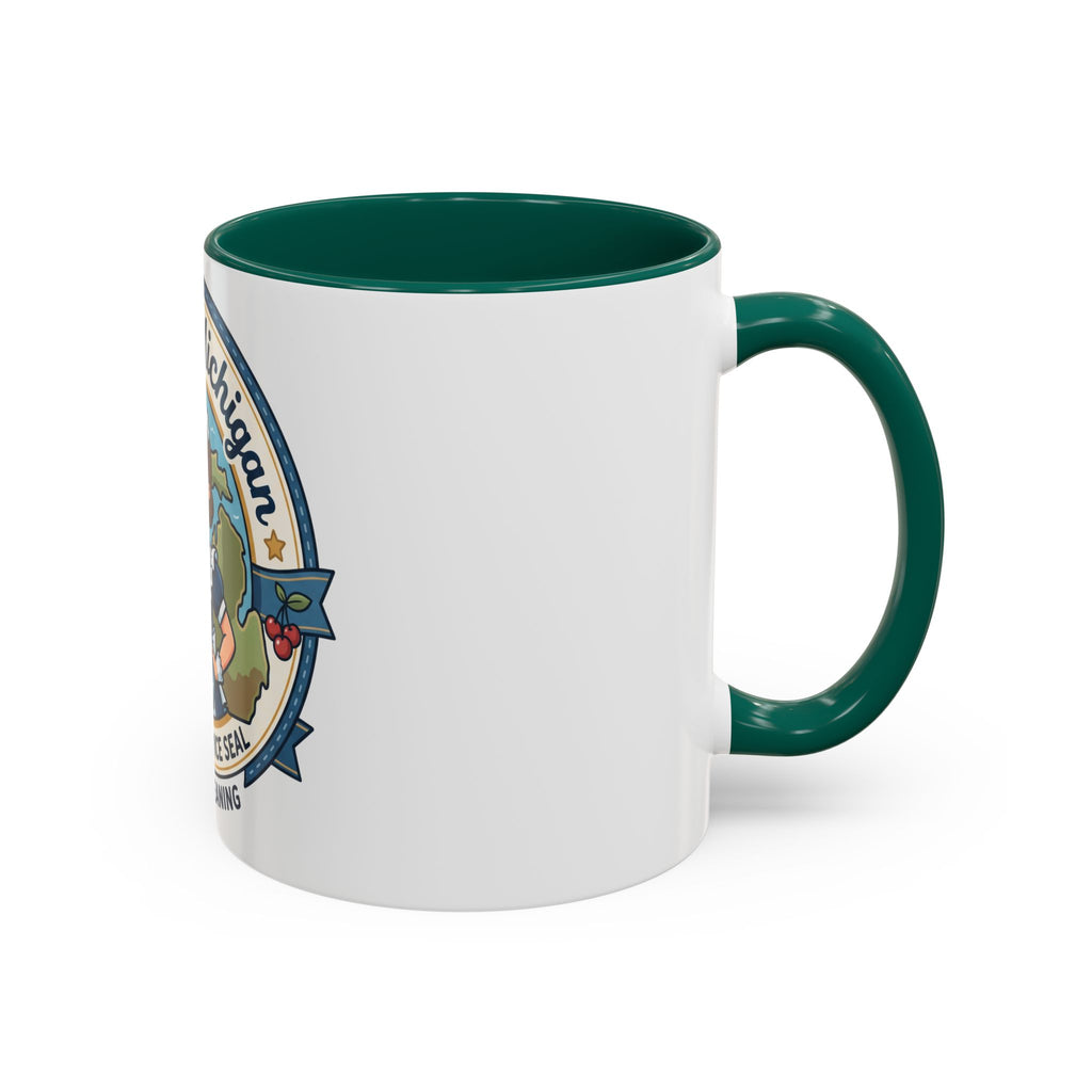 Maid in Michigan Coffee Mug — Retro Housekeeper Logo (11oz/15oz)