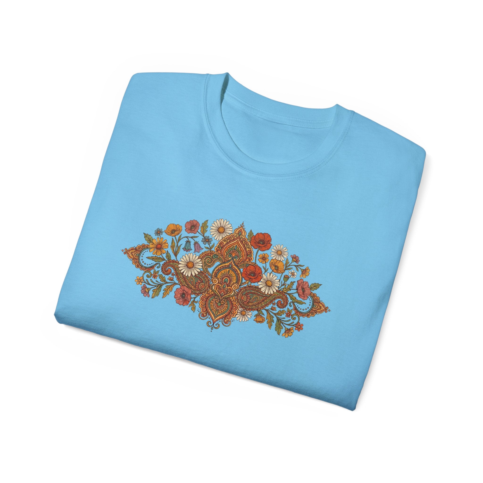 Retro Floral Tee — Vintage Brown Flower Bouquet Graphic