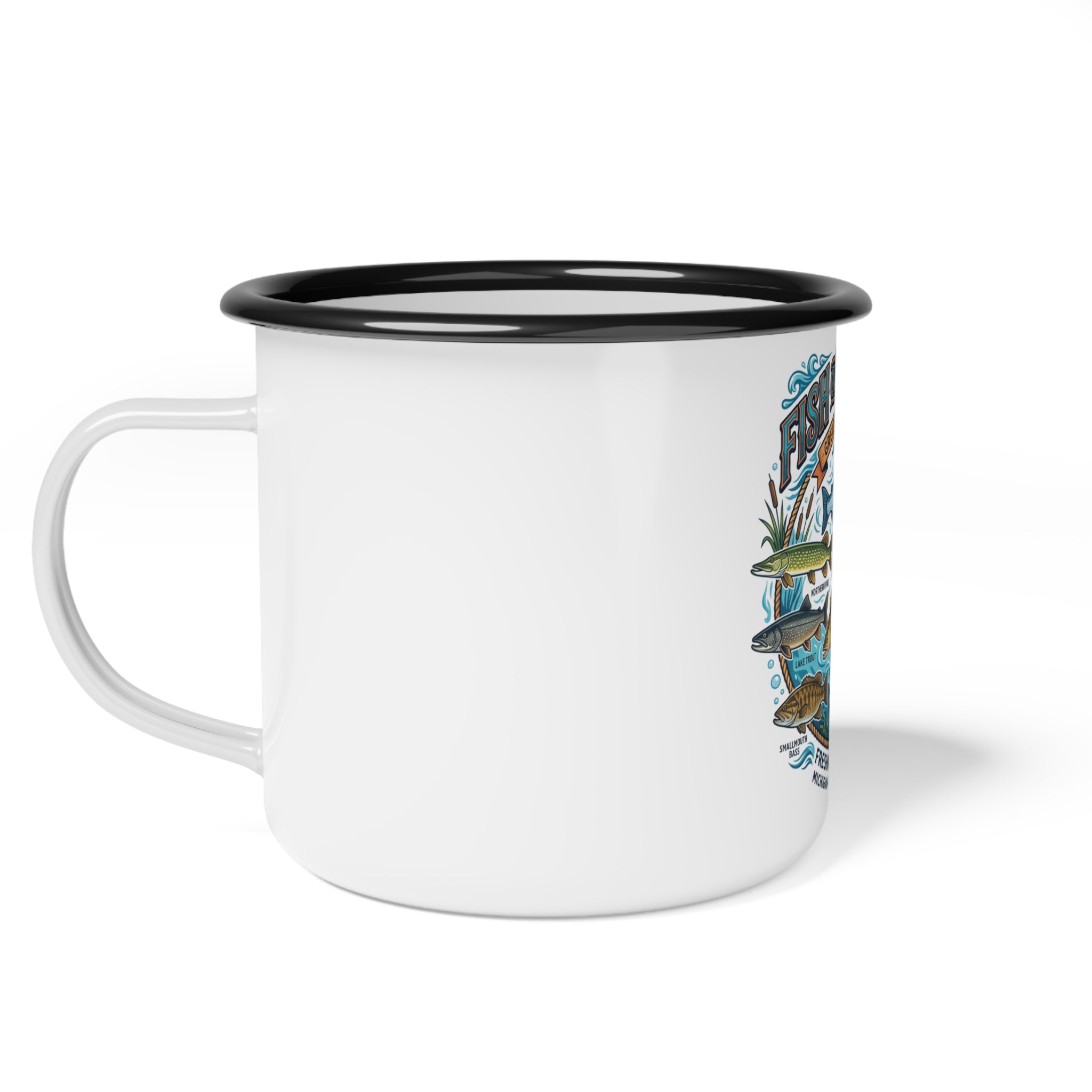 Fish of Michigan Vintage Lake Fishing Guide Camp Cup