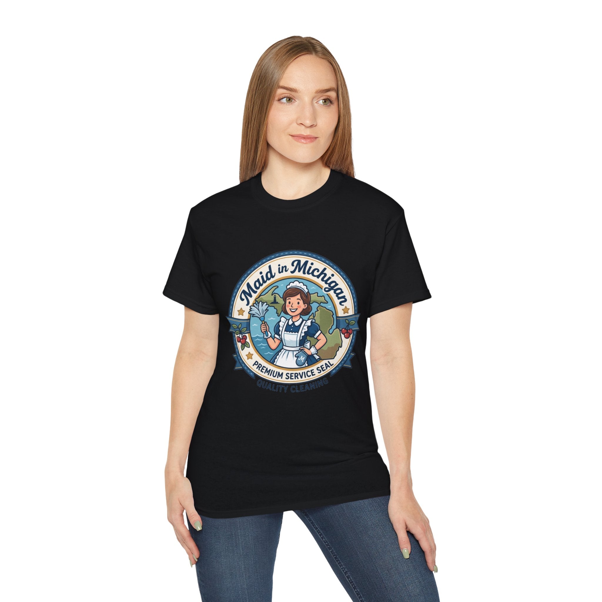 Maid in Michigan T-Shirt — Vintage Housekeeping Logo Tee