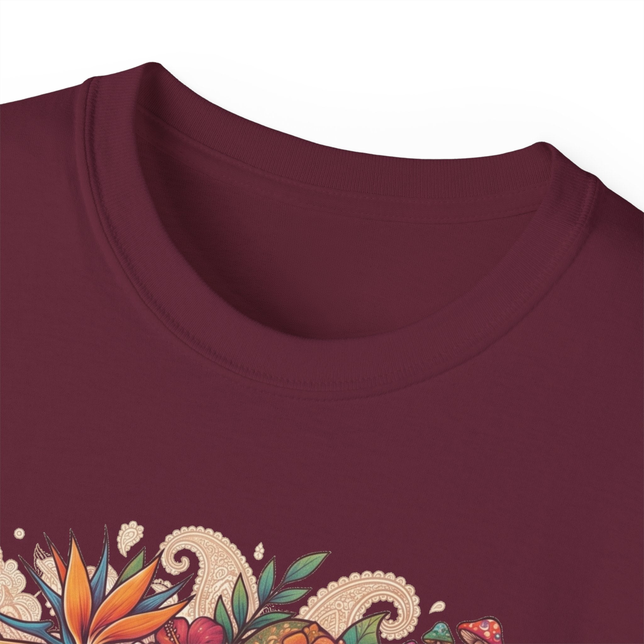 Floral Ukulele T-Shirt — Tropical Guitar & Hibiscus Flower Tee