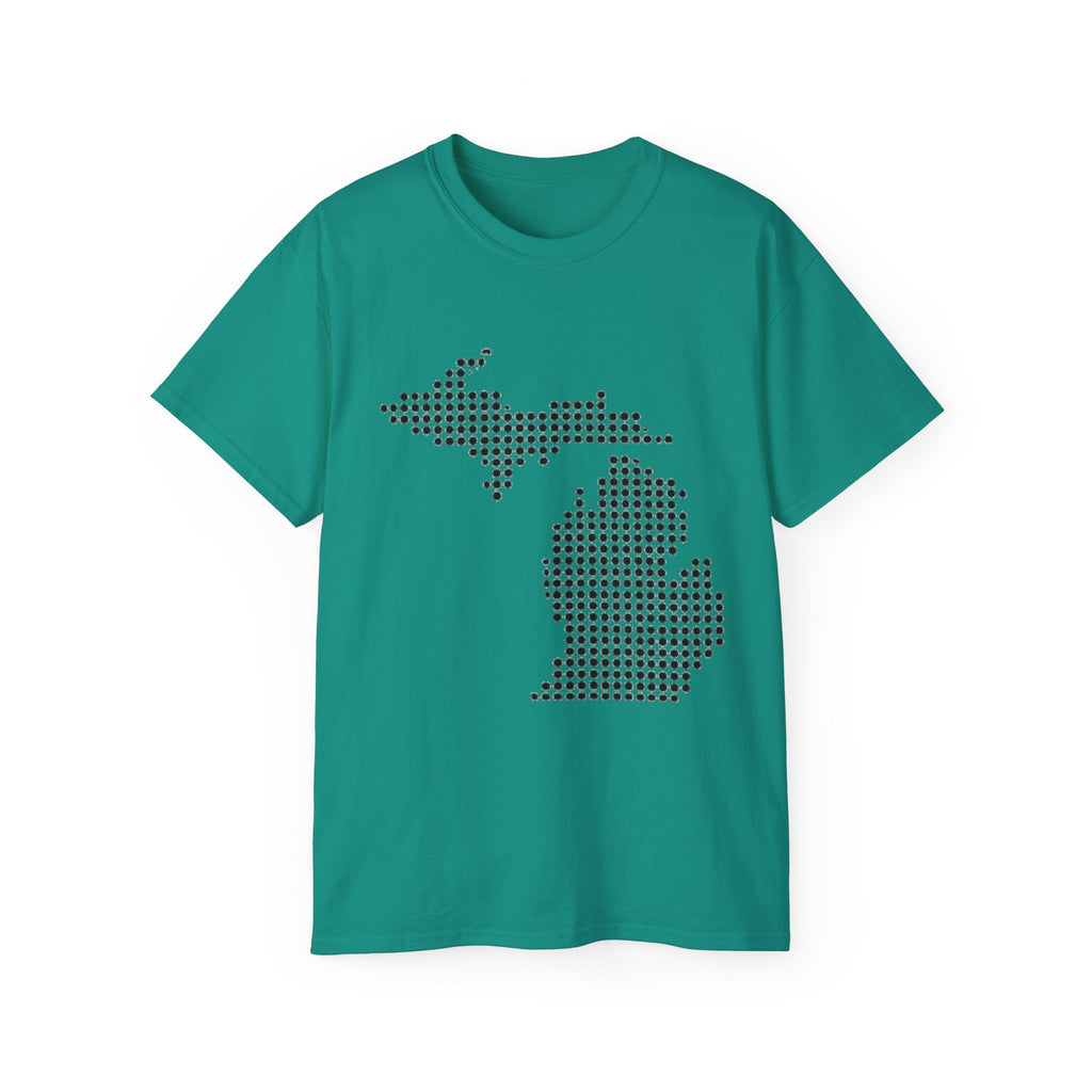 Michigan Dot Map T-Shirt — Minimal State Outline Tee