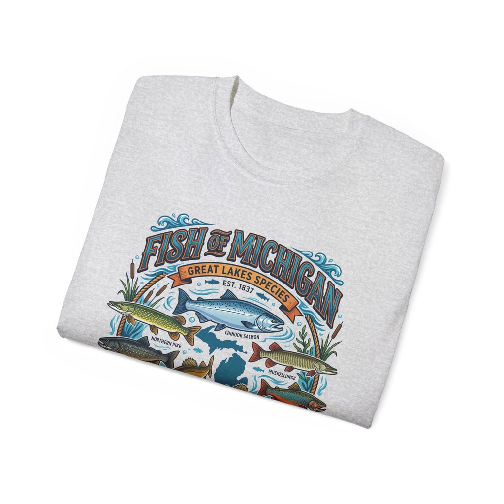Michigan Fishing Species Tee — Freshwater Treasures Graphic T-Shirt