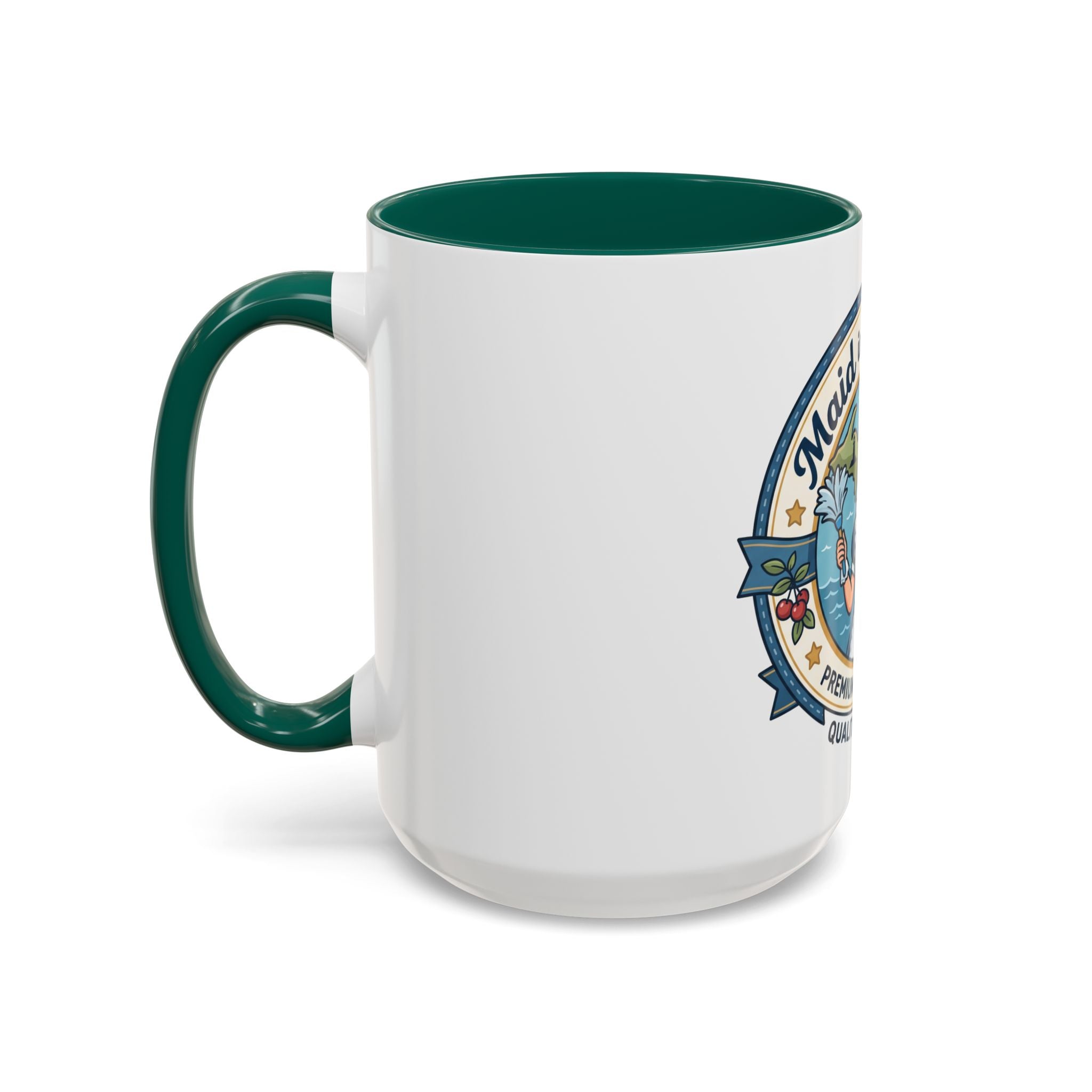 Maid in Michigan Coffee Mug — Retro Housekeeper Logo (11oz/15oz)