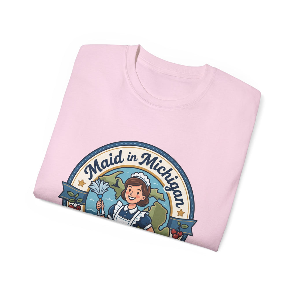 Maid in Michigan T-Shirt — Vintage Housekeeping Logo Tee