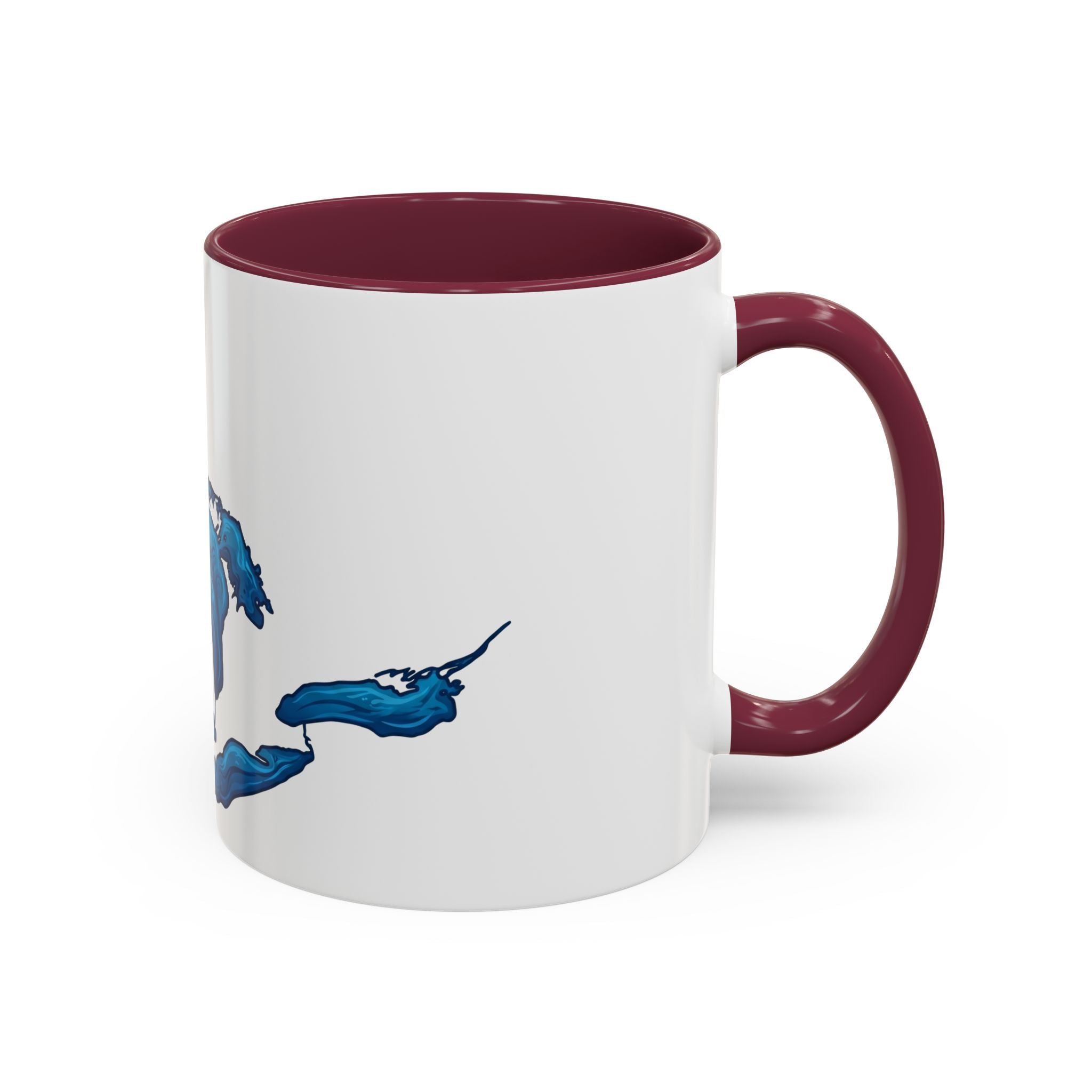 Great Lakes Blue Map Mug — Artistic Lake Michigan & Superior Coffee Cup (11oz/15oz)