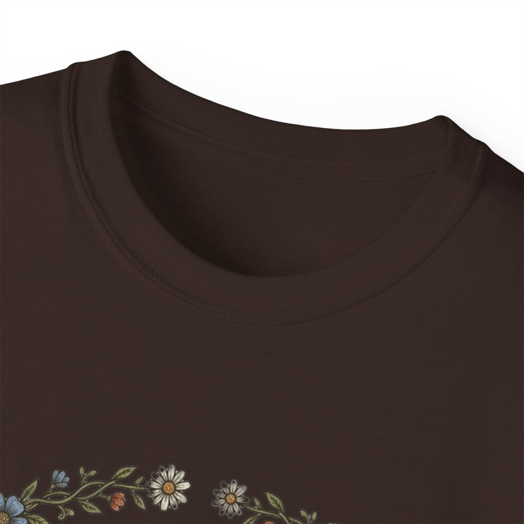 Folk Art Toad Banjo Tee — Floral Moonlight Frog Banjo  T-Shirt