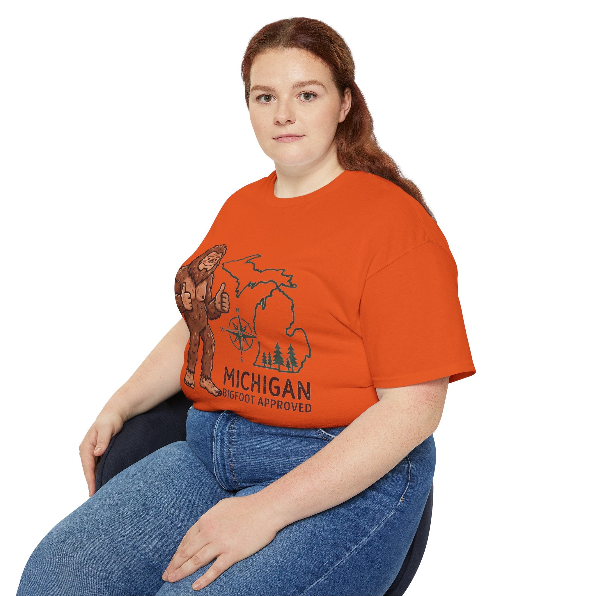 Michigan Bigfoot Approved T-Shirt — Vintage Sasquatch Thumb Up Tee