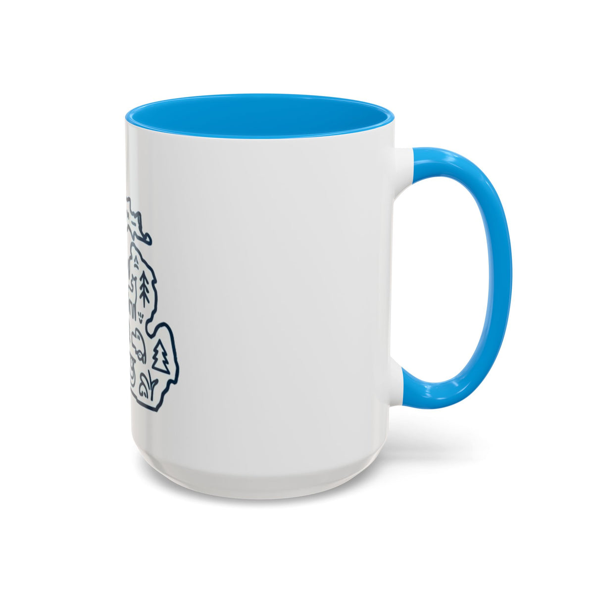 Michigan Outline Mug with UP & Outdoor Icons – Great Lakes State Coffee Cup (11oz/15oz)