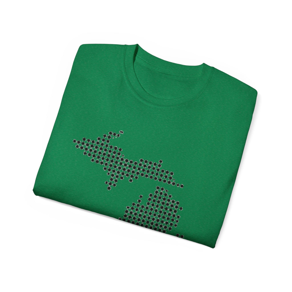 Michigan Dot Map T-Shirt — Minimal State Map Tee for Michiganders