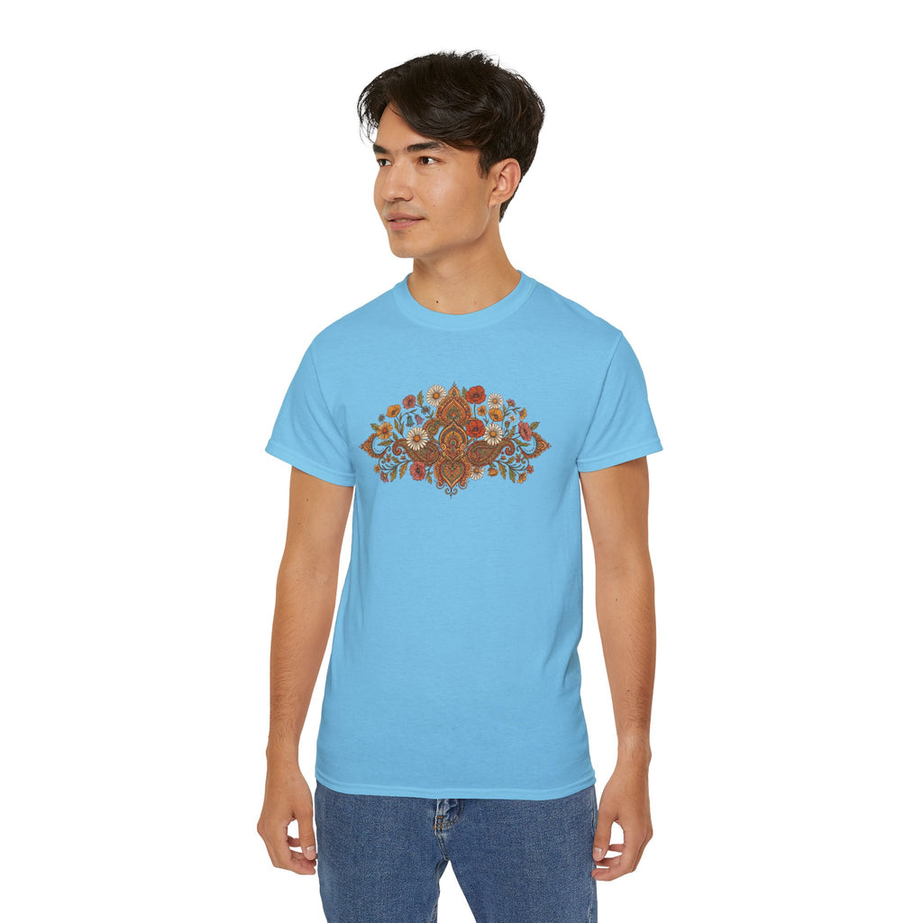 Retro Floral Tee — Vintage Brown Flower Bouquet Graphic