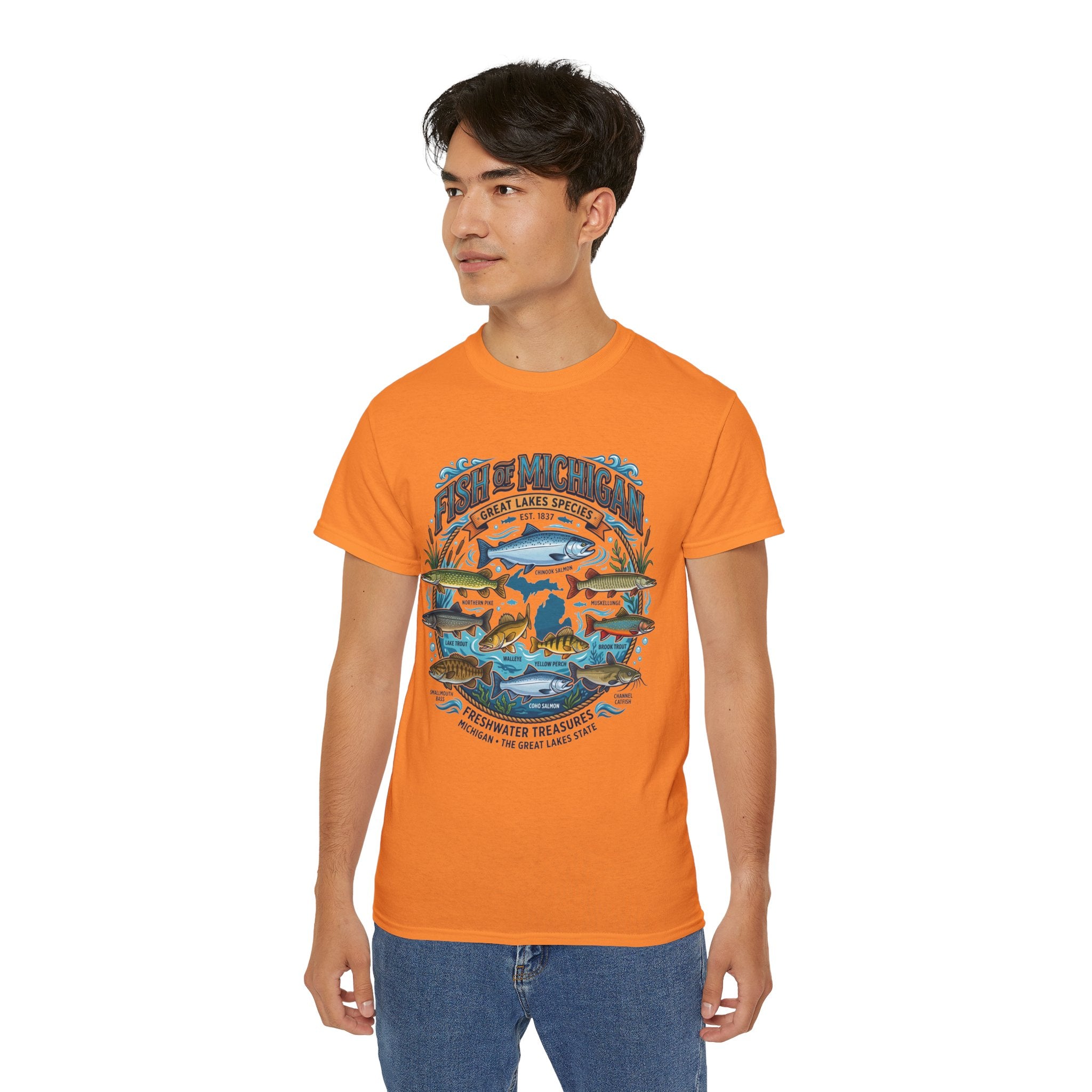 Michigan Fishing Species Tee — Freshwater Treasures Graphic T-Shirt