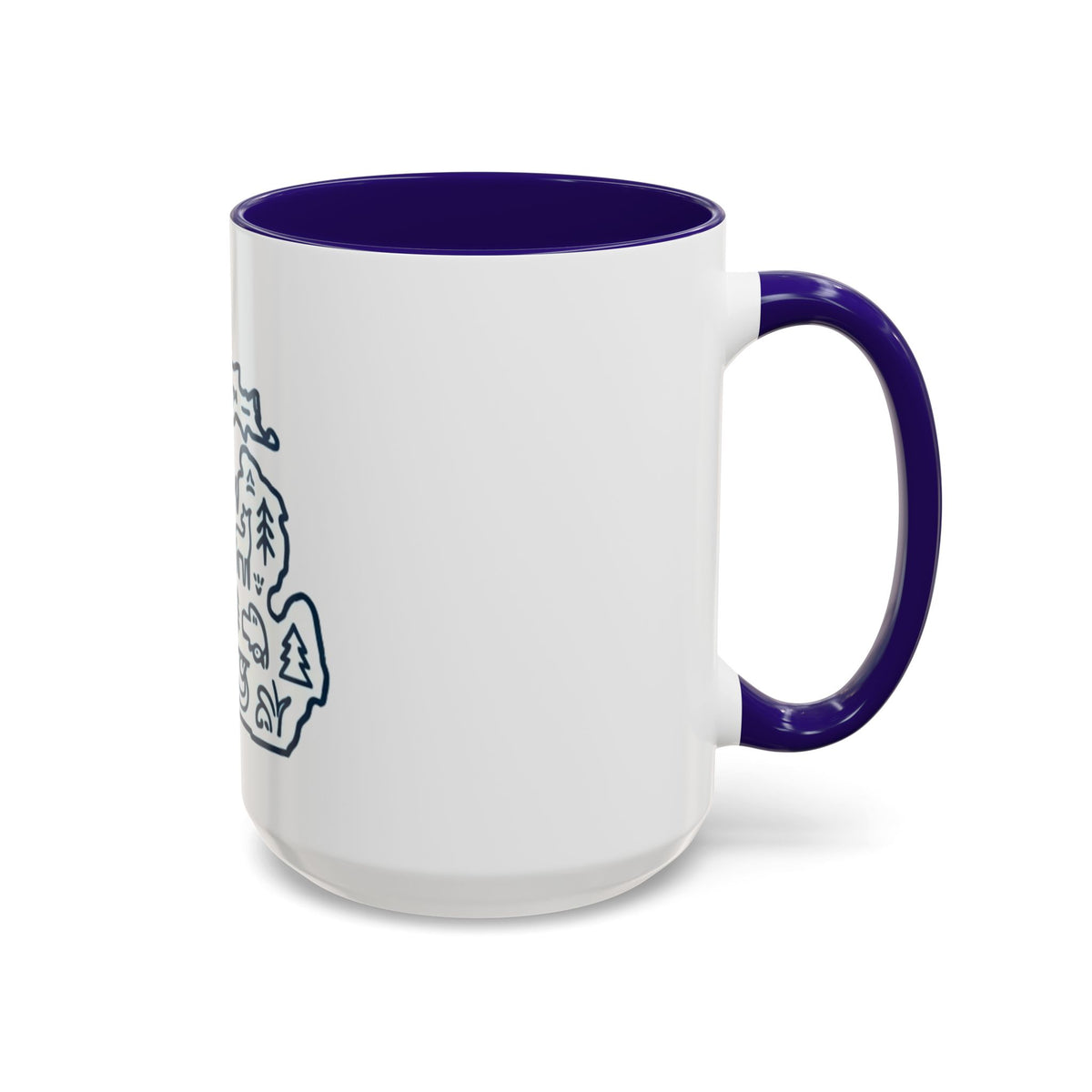 Michigan Outline Mug with UP & Outdoor Icons – Great Lakes State Coffee Cup (11oz/15oz)