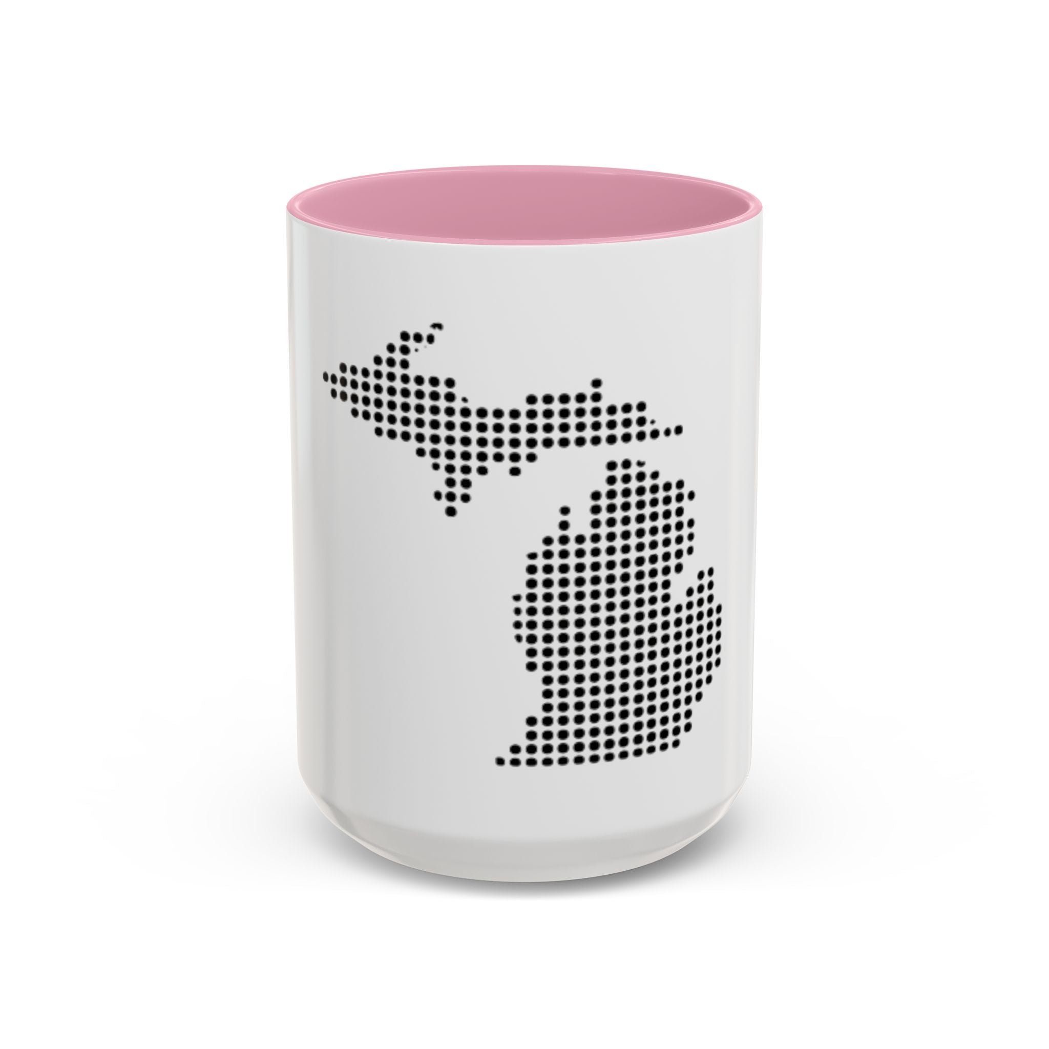 Michigan Dot Map Mug — Modern Minimalist Michigan State Coffee Cup (11oz/15oz)
