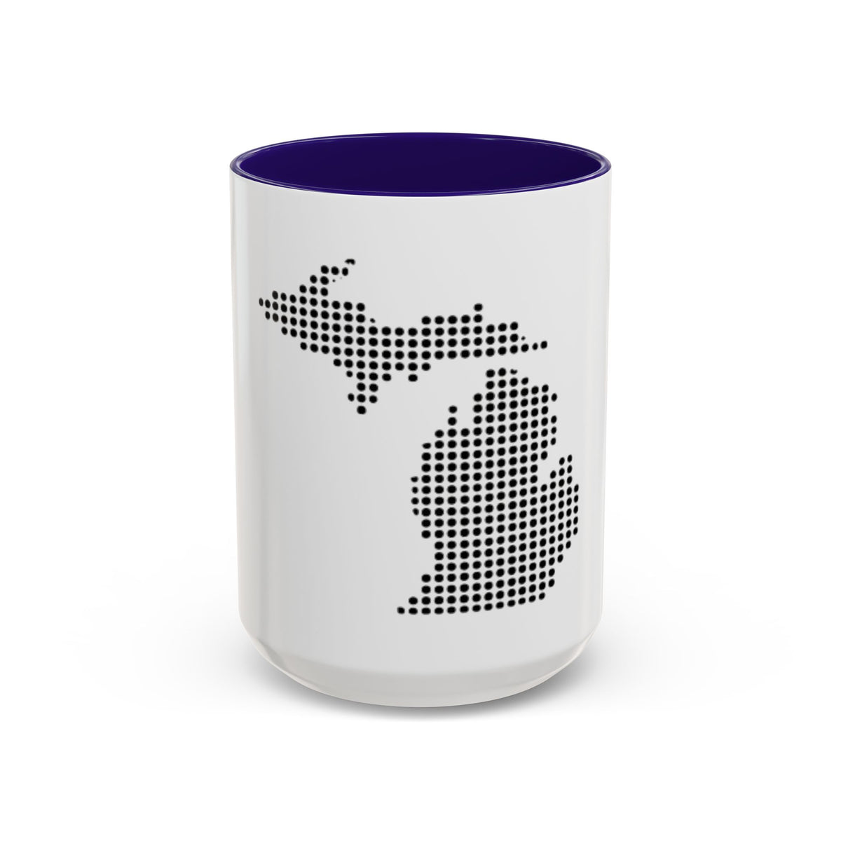 Michigan Dot Map Mug — Modern Minimalist Michigan State Coffee Cup (11oz/15oz)
