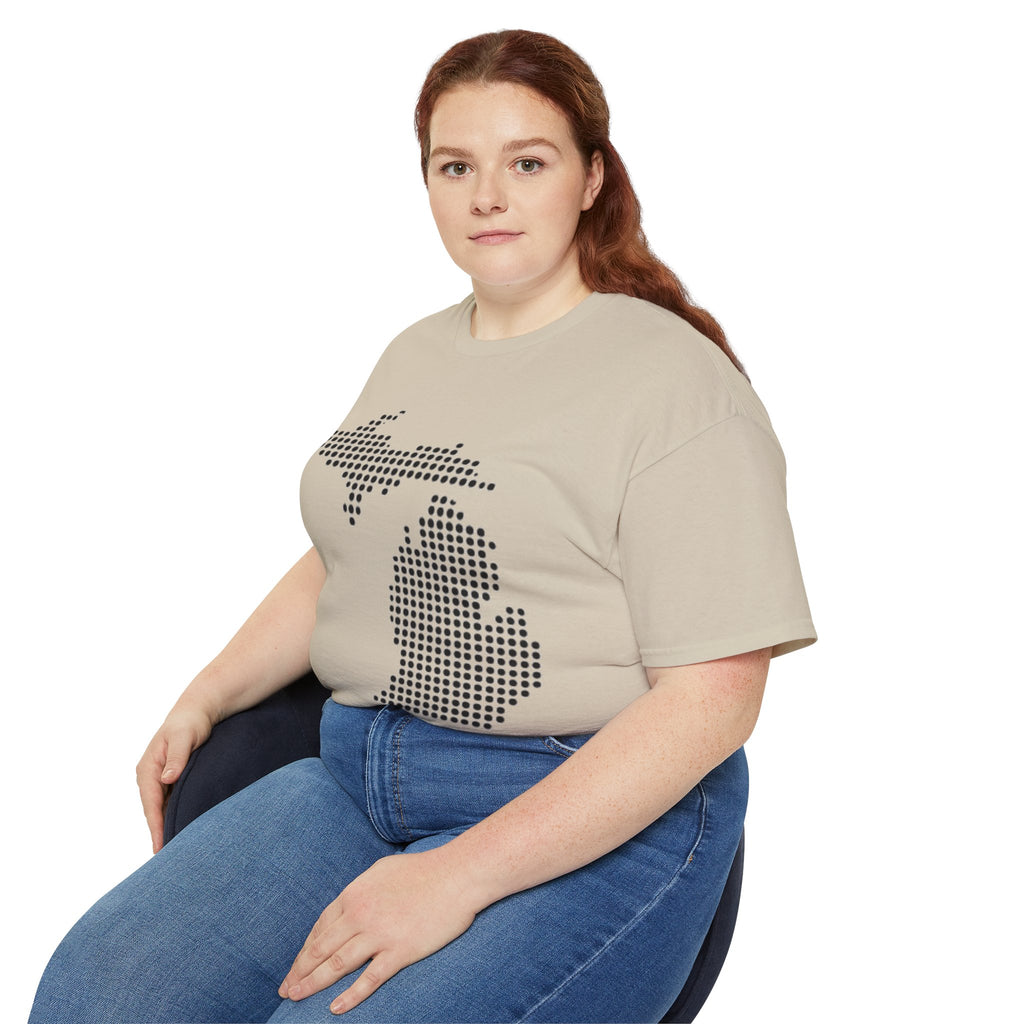 Michigan Dot Map T-Shirt — Minimal State Outline Tee