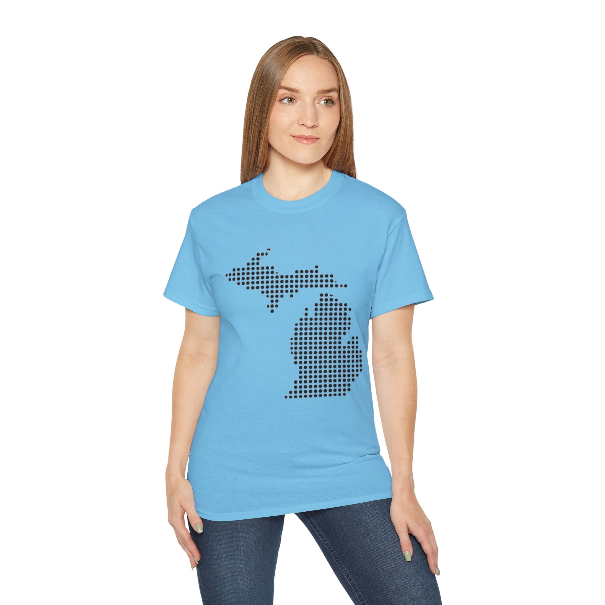 Michigan Dot Map T-Shirt — Minimal State Map Tee for Michiganders
