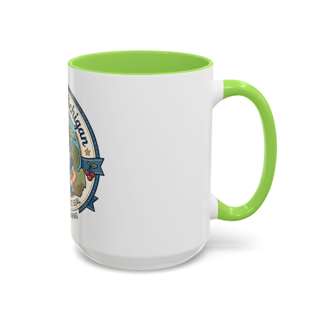 Maid in Michigan Coffee Mug — Retro Housekeeper Logo (11oz/15oz)