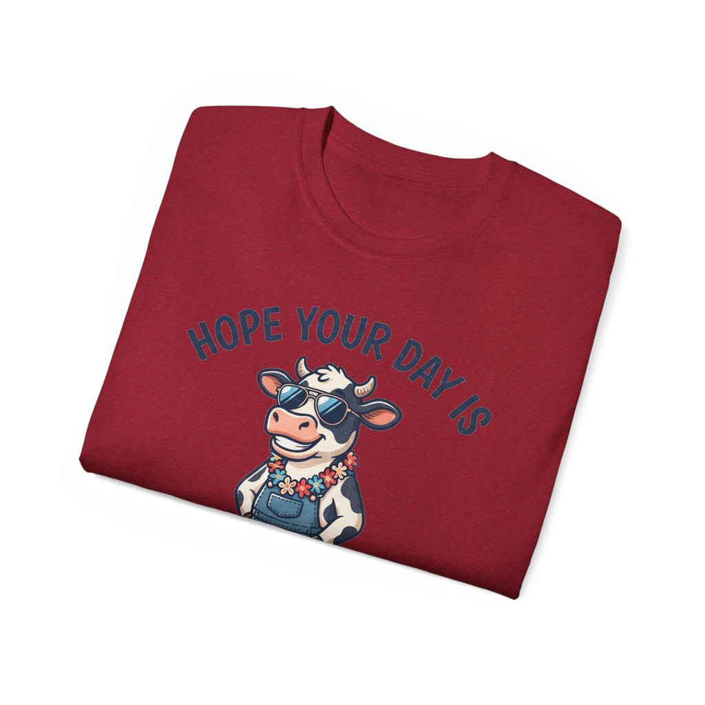 Udderly Cool Cow Graphic Tee — "Hope Your Day Is Udderly Cool" Funny Farm T-Shirt