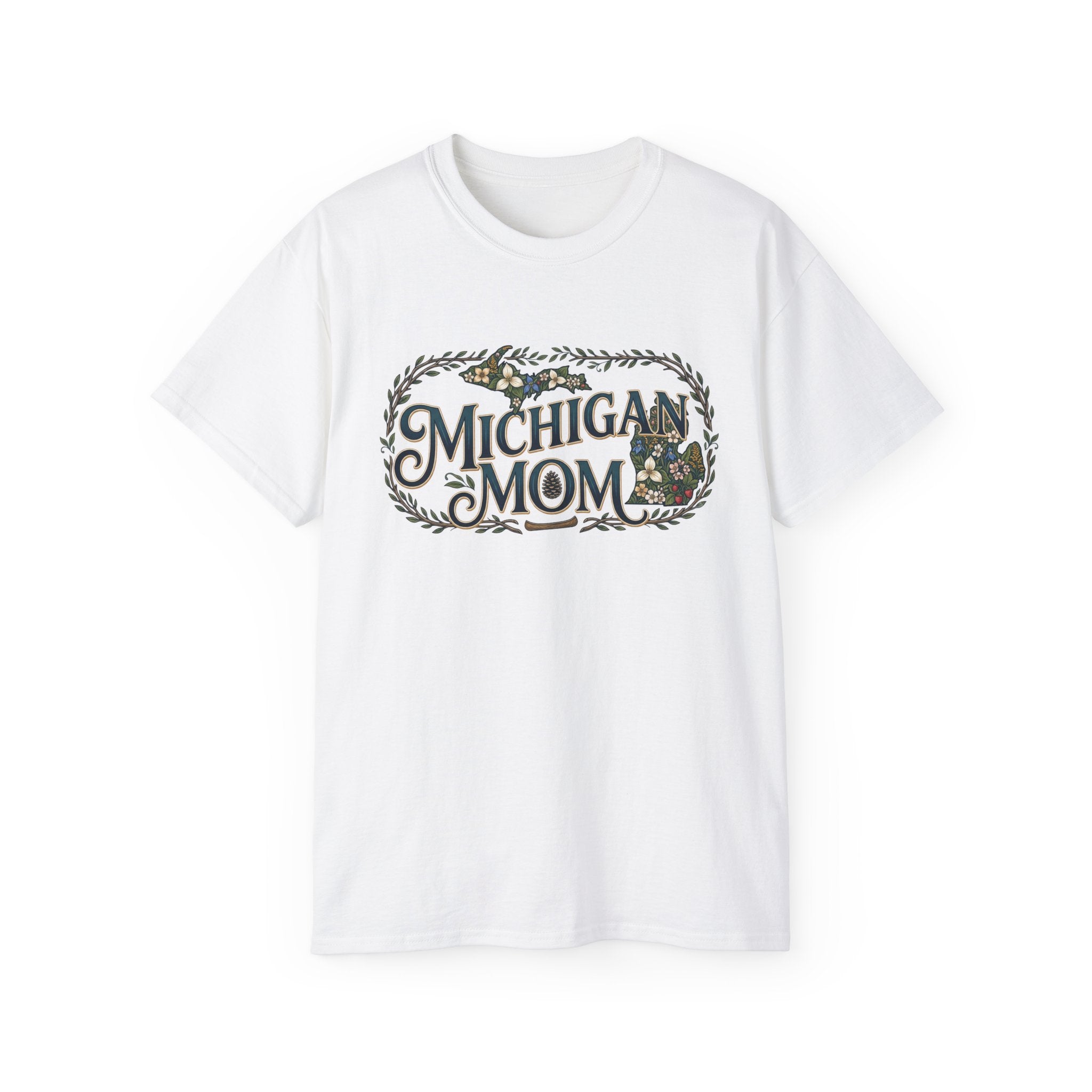 Michigan Mom T‑Shirt – Vintage Floral State Pride Tee for Moms