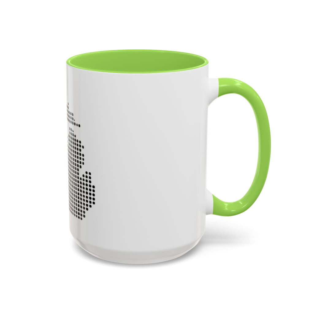 Michigan Dot Map Mug — Modern Minimalist Michigan State Coffee Cup (11oz/15oz)