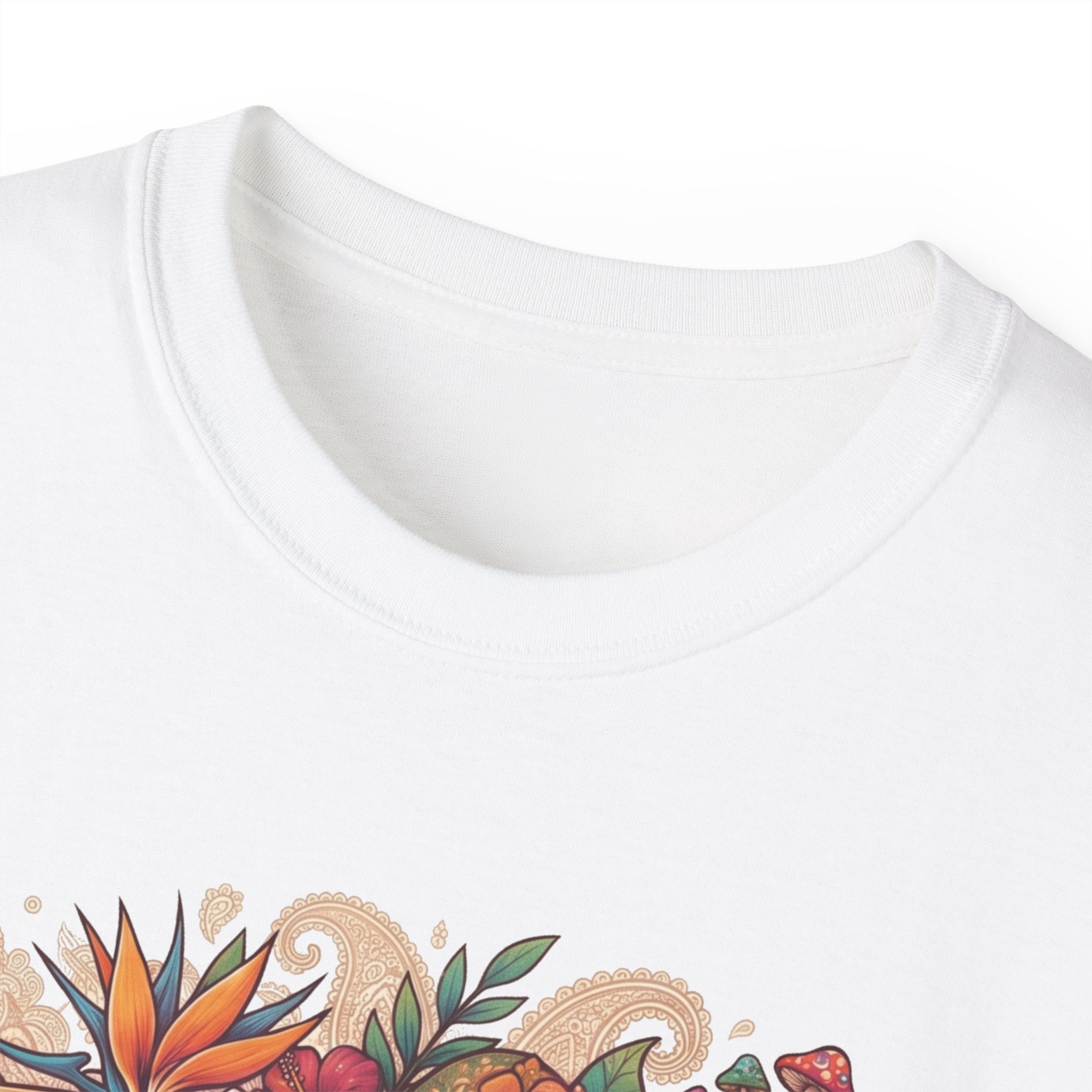 Floral Ukulele T-Shirt — Tropical Guitar & Hibiscus Flower Tee