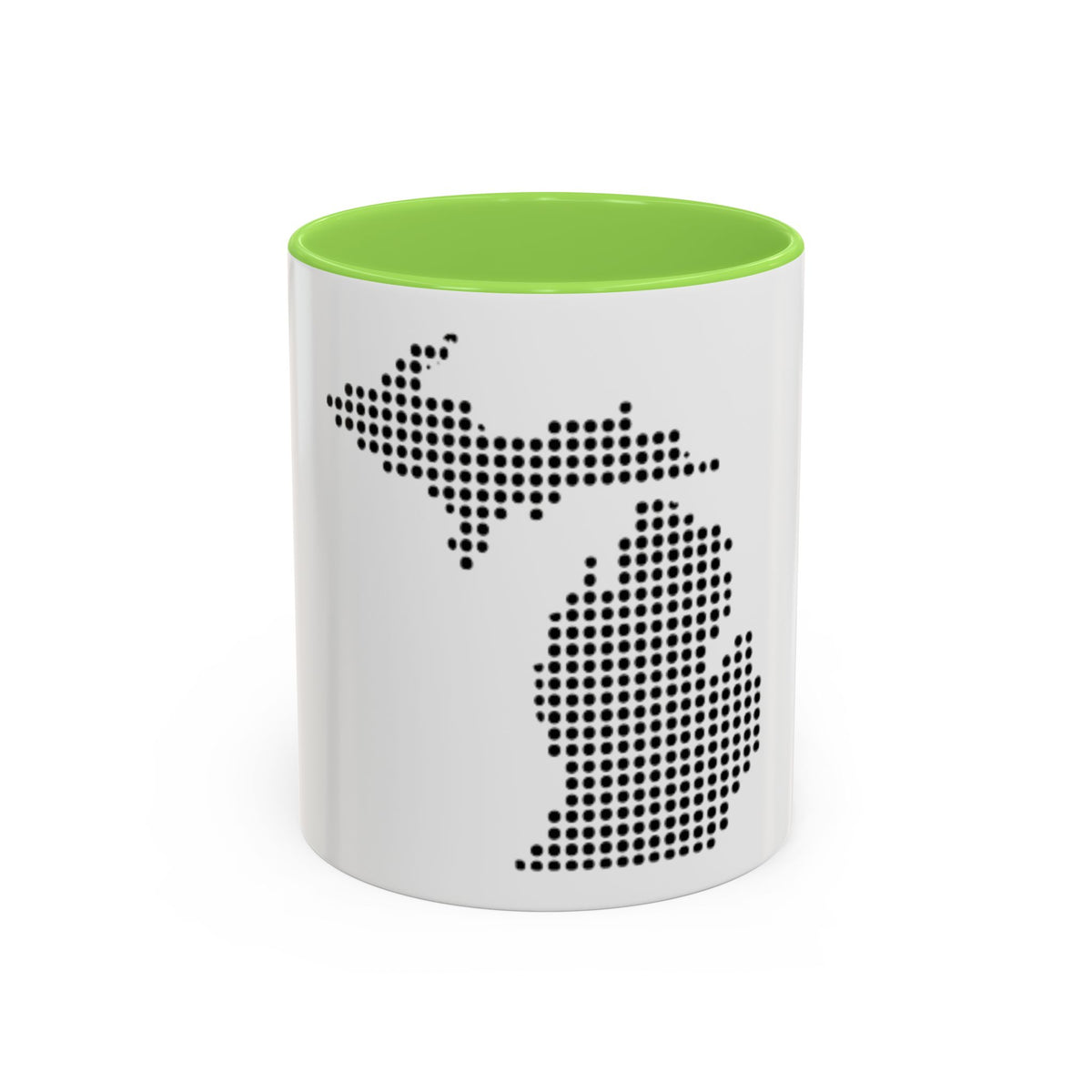 Michigan Dot Map Mug — Modern Minimalist Michigan State Coffee Cup (11oz/15oz)
